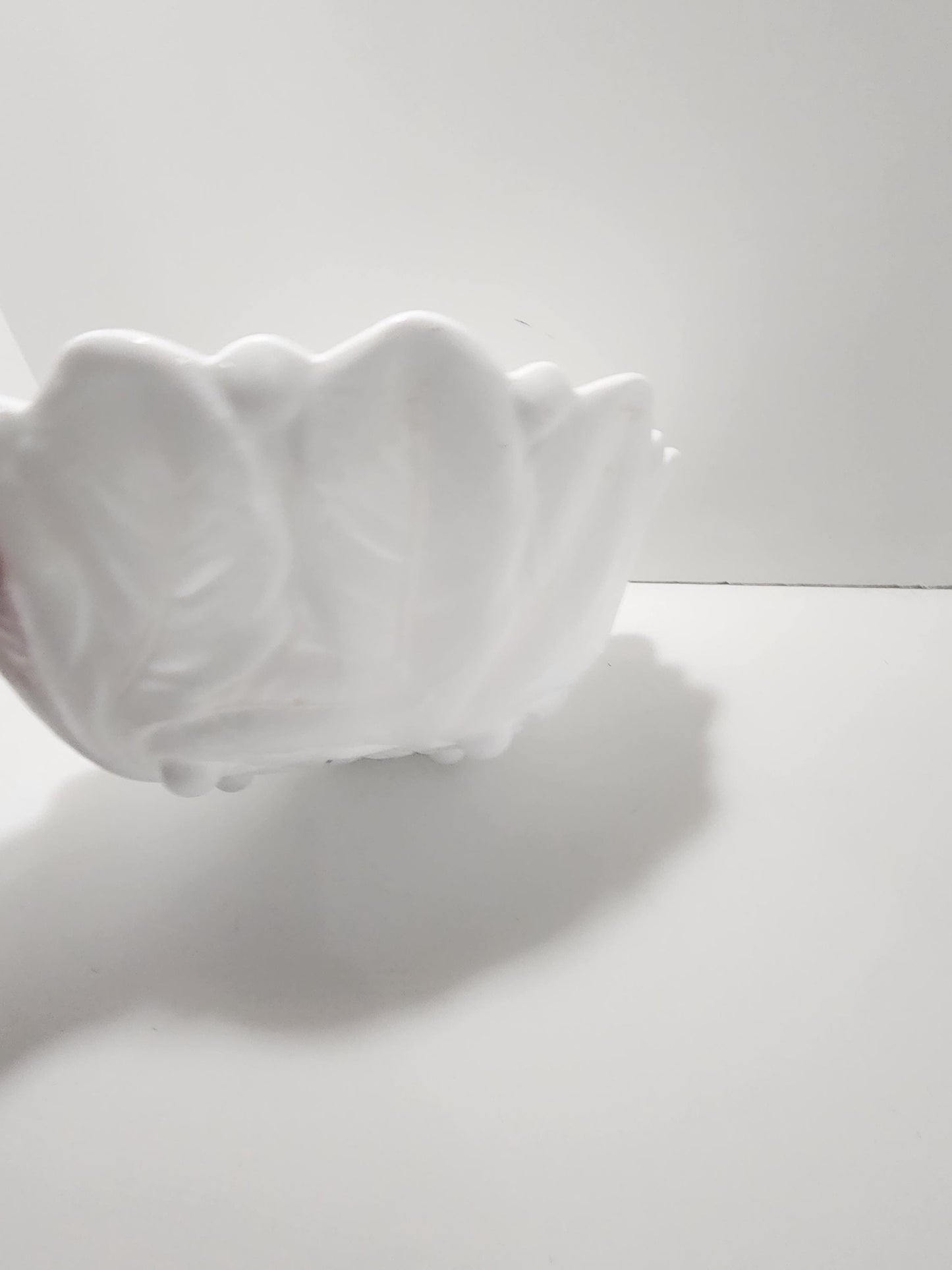 Indiana Glass Vintage Milk Glass Bowl "Wild Rose" Pattern - Milk Glass - Glass - Bowls - Decorative Bowl - Indiana Glass - Wild Rose