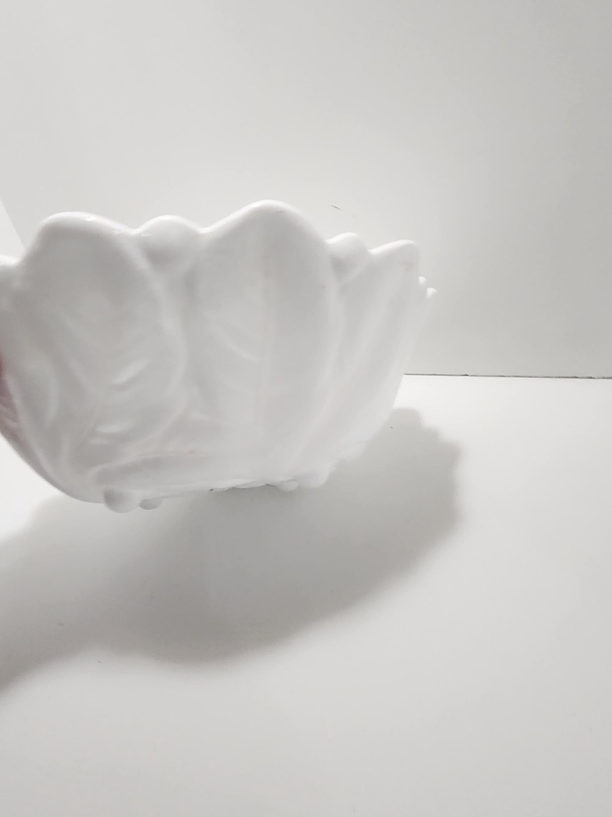 Indiana Glass Vintage Milk Glass Bowl "Wild Rose" Pattern - Milk Glass - Glass - Bowls - Decorative Bowl - Indiana Glass - Wild Rose