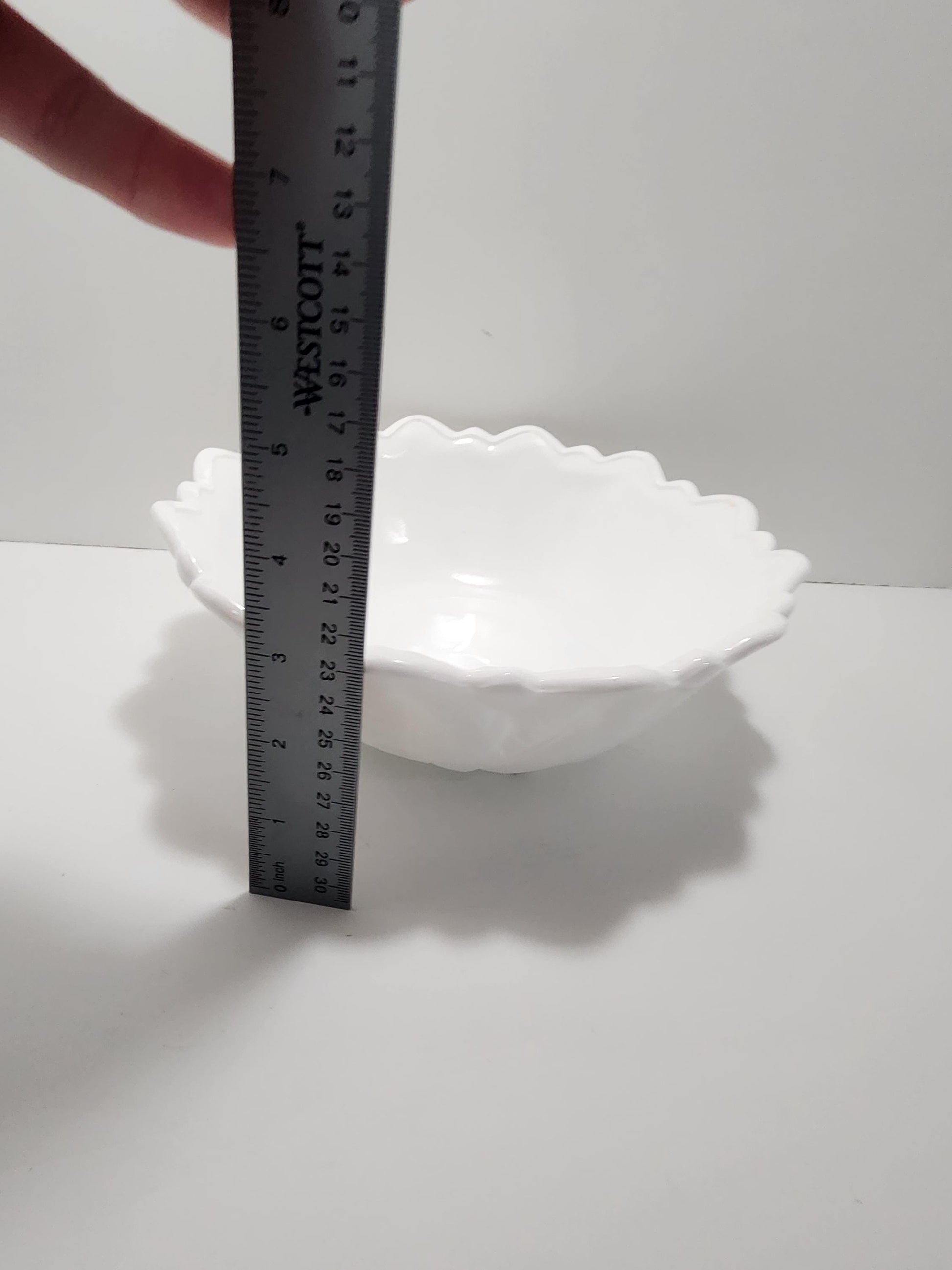 Indiana Glass Vintage Milk Glass Bowl "Wild Rose" Pattern - Milk Glass - Glass - Bowls - Decorative Bowl - Indiana Glass - Wild Rose