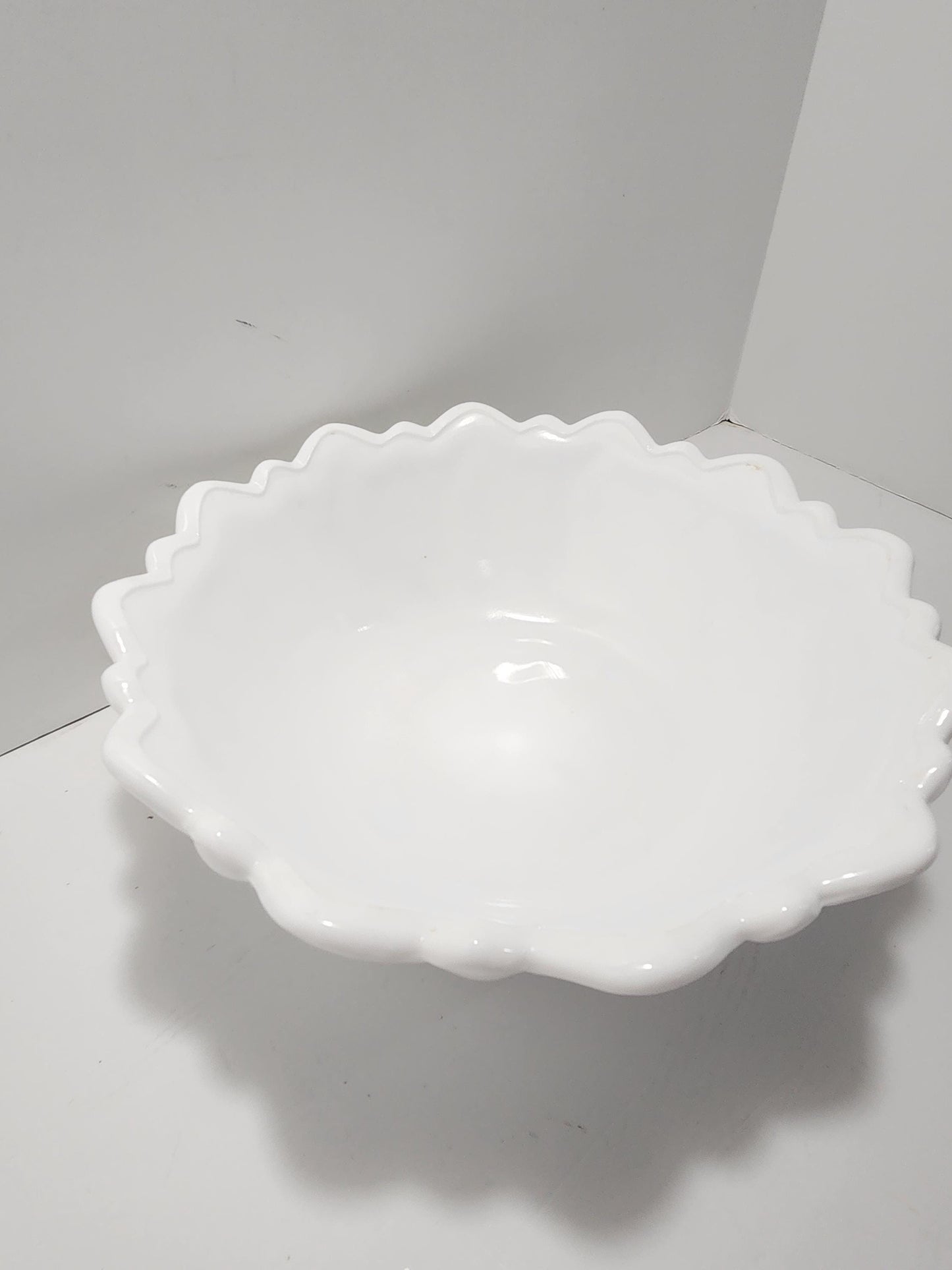 Indiana Glass Vintage Milk Glass Bowl "Wild Rose" Pattern - Milk Glass - Glass - Bowls - Decorative Bowl - Indiana Glass - Wild Rose
