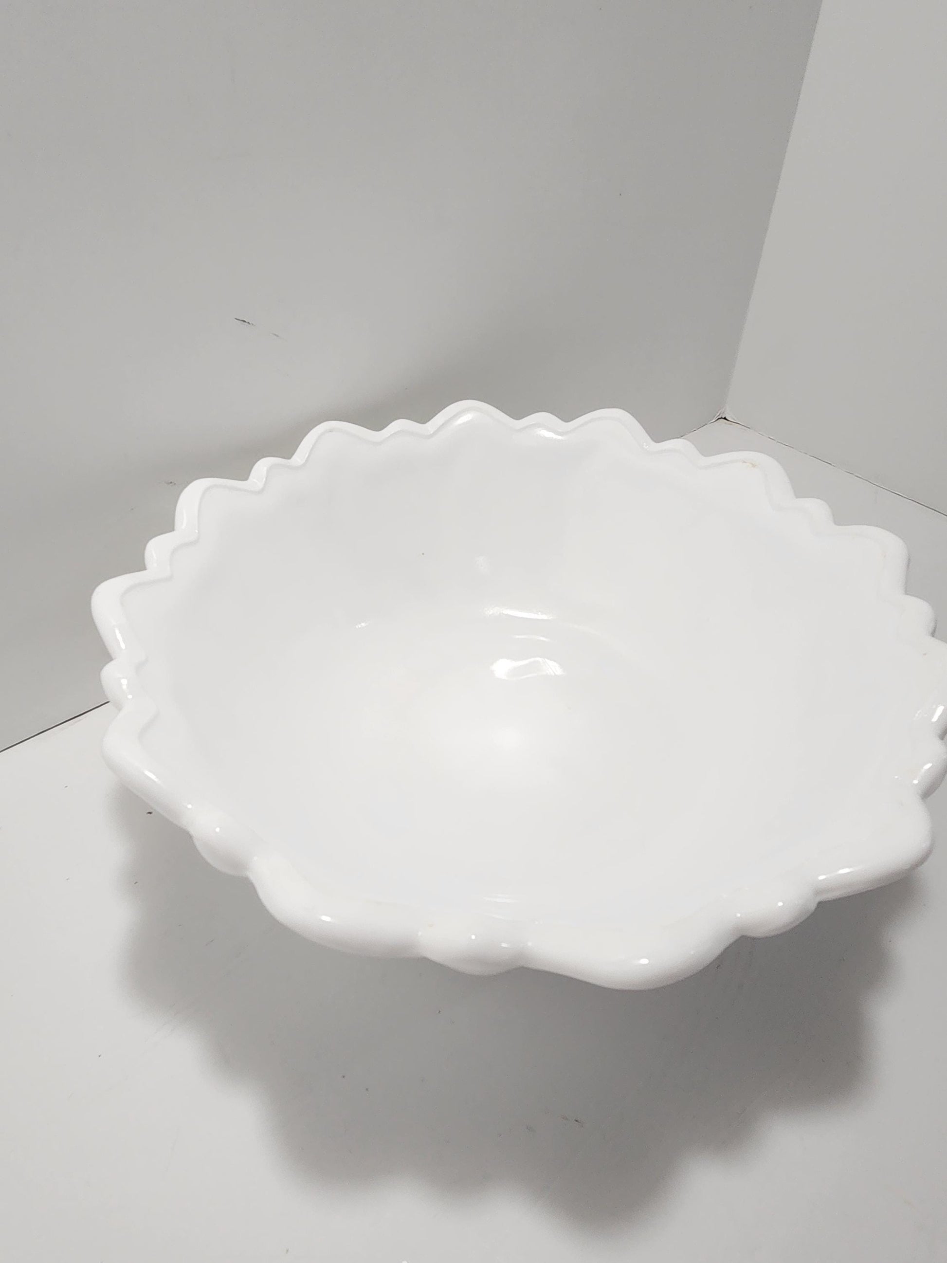 Indiana Glass Vintage Milk Glass Bowl "Wild Rose" Pattern - Milk Glass - Glass - Bowls - Decorative Bowl - Indiana Glass - Wild Rose