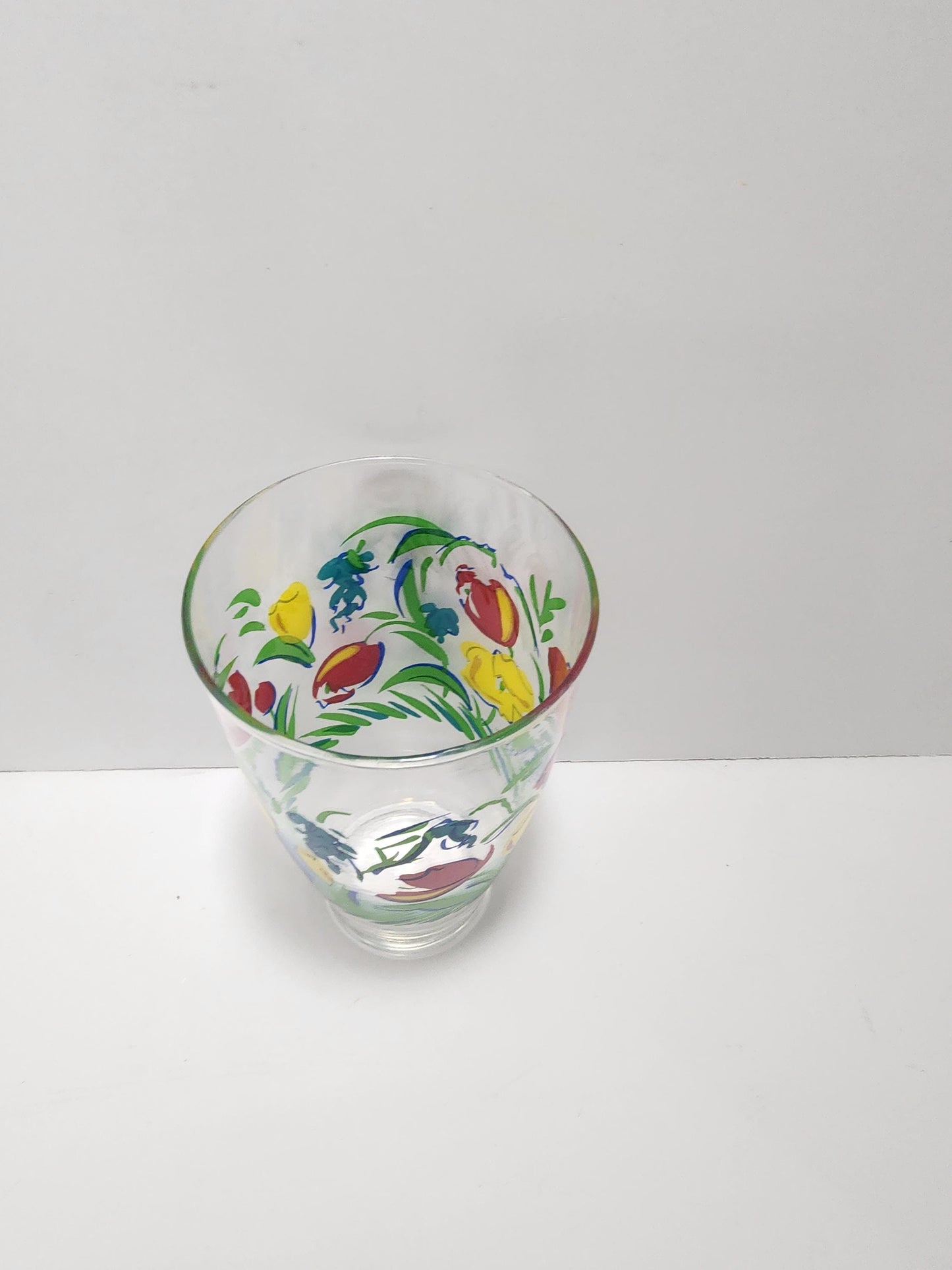 Floral Design Vintage Glass - Drinking Glass - Glasses - Vintage Glass - Spring - Flowers - Flowers Gifts - Floral Design