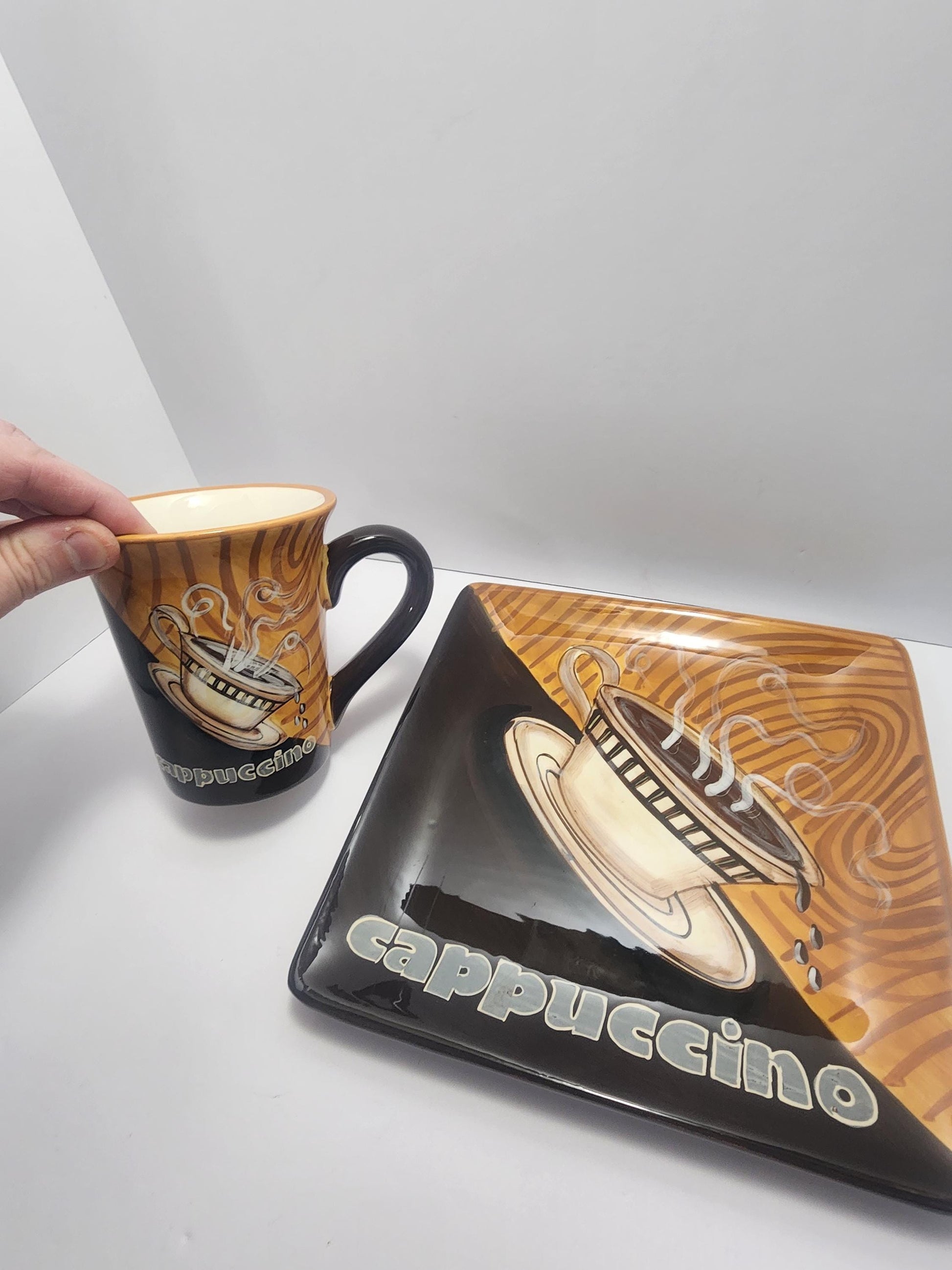 International Plates Cappuccino Plate & Mug SET - Plates - Mugs - Coffee - Coffee Mug - Cappuccino - Breakfast