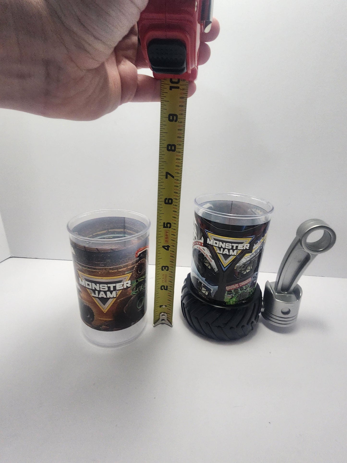 Monster Jam Kids Plastic Cup And Wheel Cup Holder - Monster Jam - Monster Trucks - Kids Cups - Plastic Cups - Cup Holders - Tumblers
