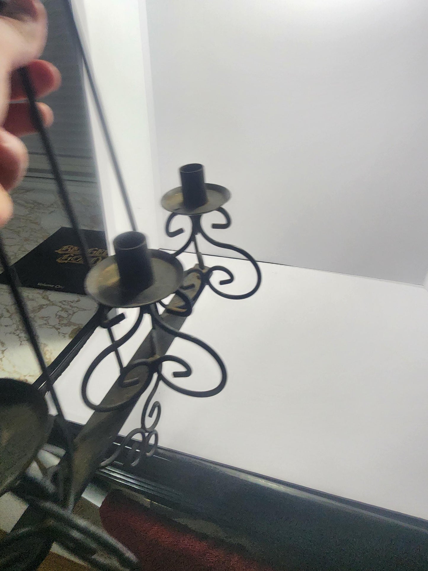 Mid Century Black Iron Triple Hanging Candle Holder - Candles - Candle Holders - Black Iron - Mid Century - Decor - Antiques