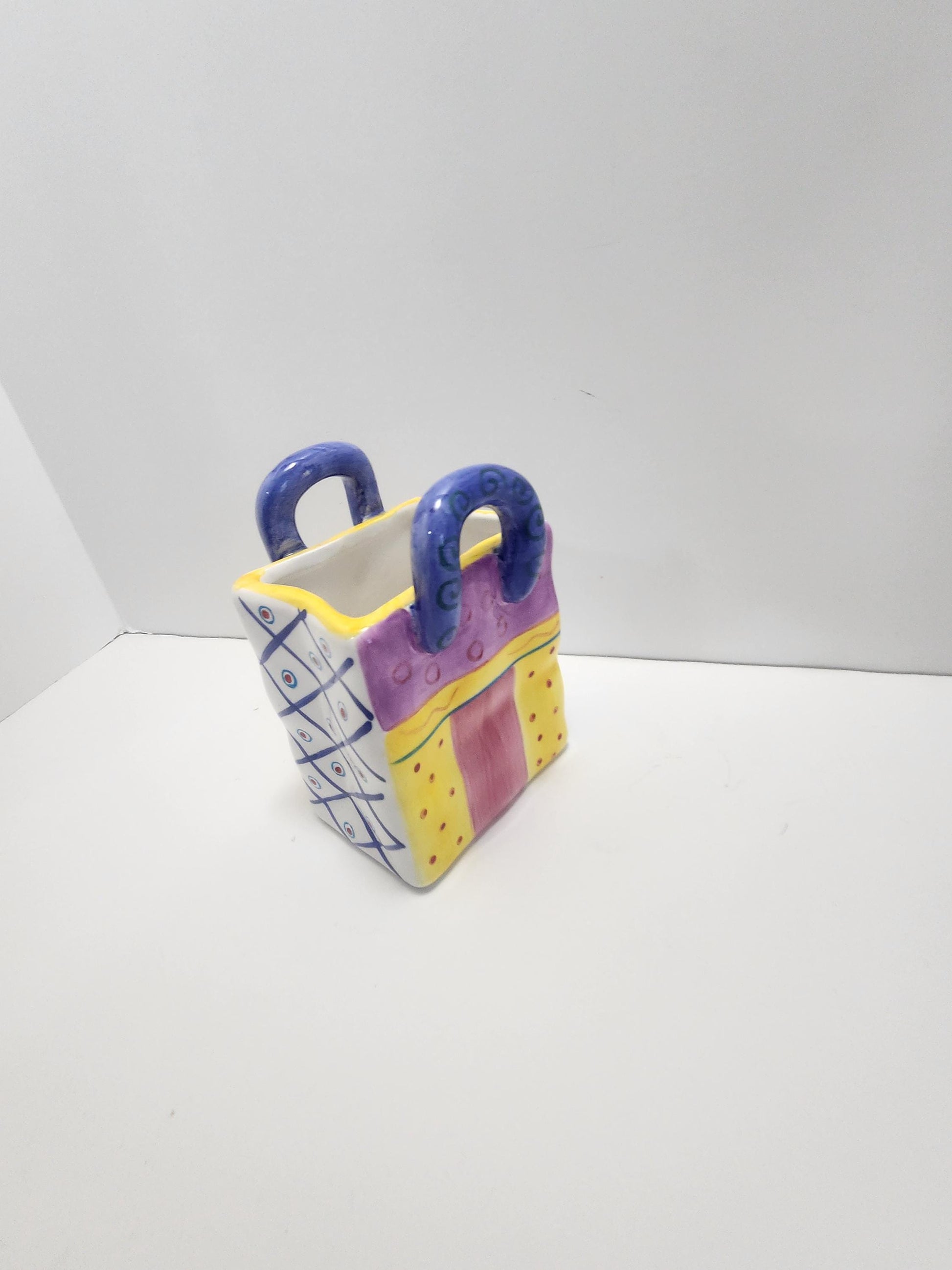 Ceramic Hand Painted Milson & Louis Bag - Bags - Milson and Louis - Hand Painted - Storage - Pen Holder - Vase