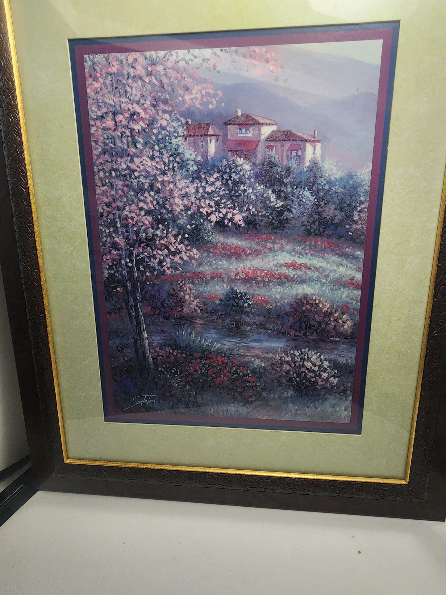 Sambataro Paintings Vintage LOT Of 2 Secluded Cabin Portrait - Decor - Wall Decor - Framed Pictures - Paintings - Sambataro