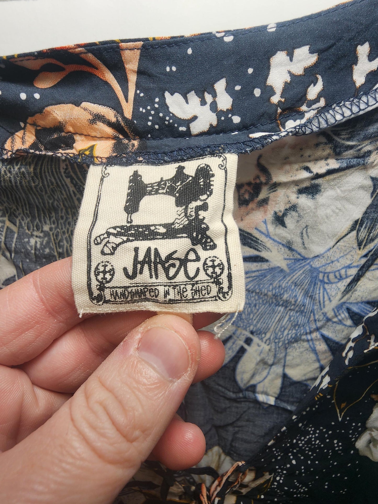 Jaase Indigo Floral Dress Crochet Details Button Down Nwt Country Boho Size 16 - Size 16 - Jaase - Jaase Clothing - Women's Clothing