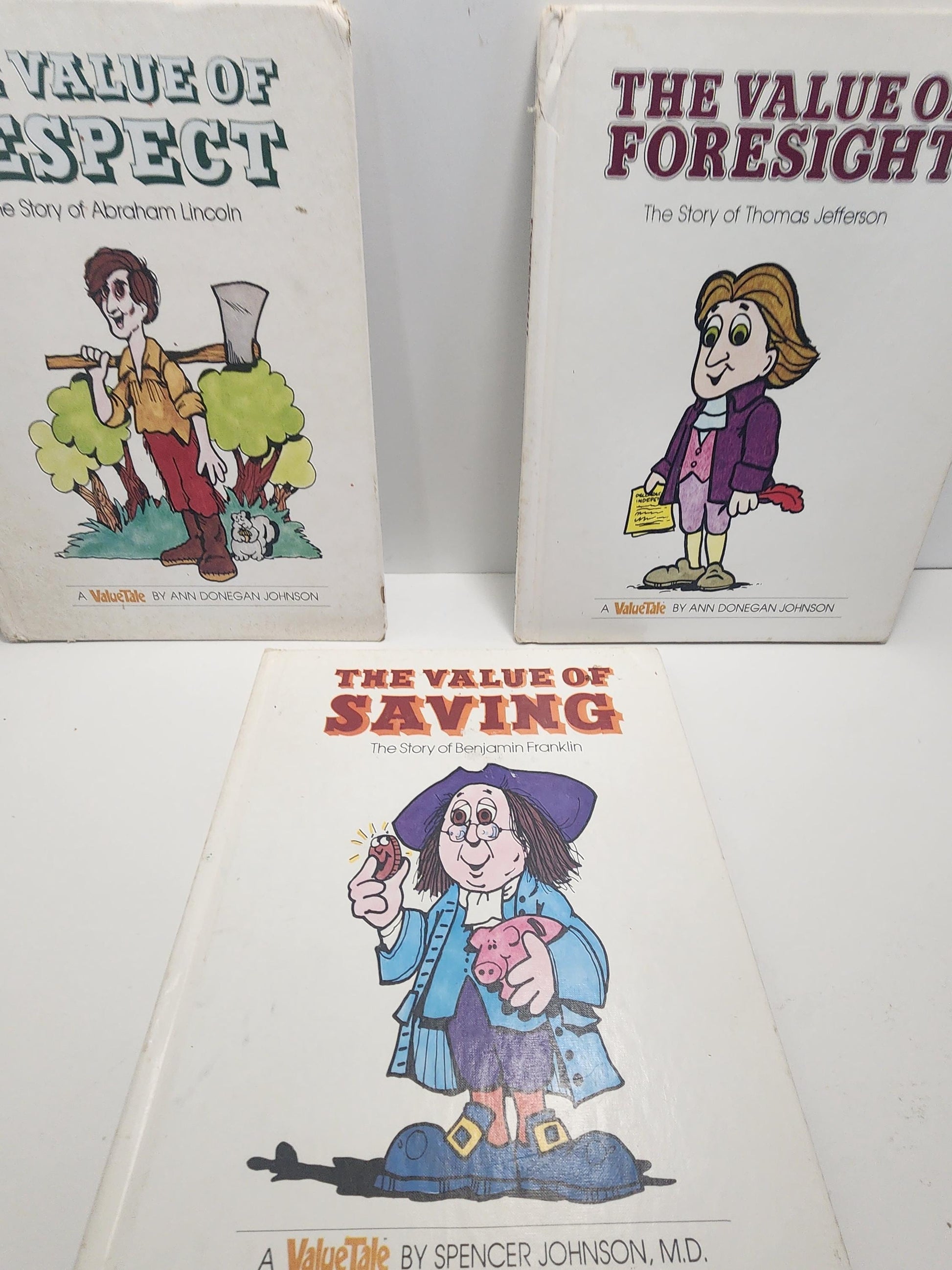 1970's Values & Presidents LOT Of 3 Children's Books - Thomas Jefferson - Abraham Lincoln - Benjamin Franklin - Presidents - History - Value