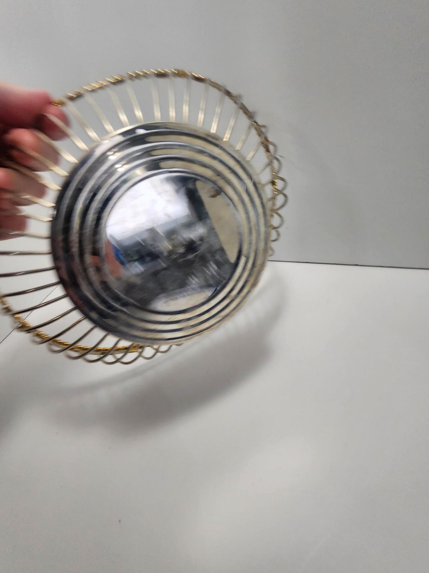 MCM Vintage Silver & Gold Wire Basket - Baskets - Wire Basket - Mcm - Mcm Basket - Kitchen - Kitchen Decor - Bowls