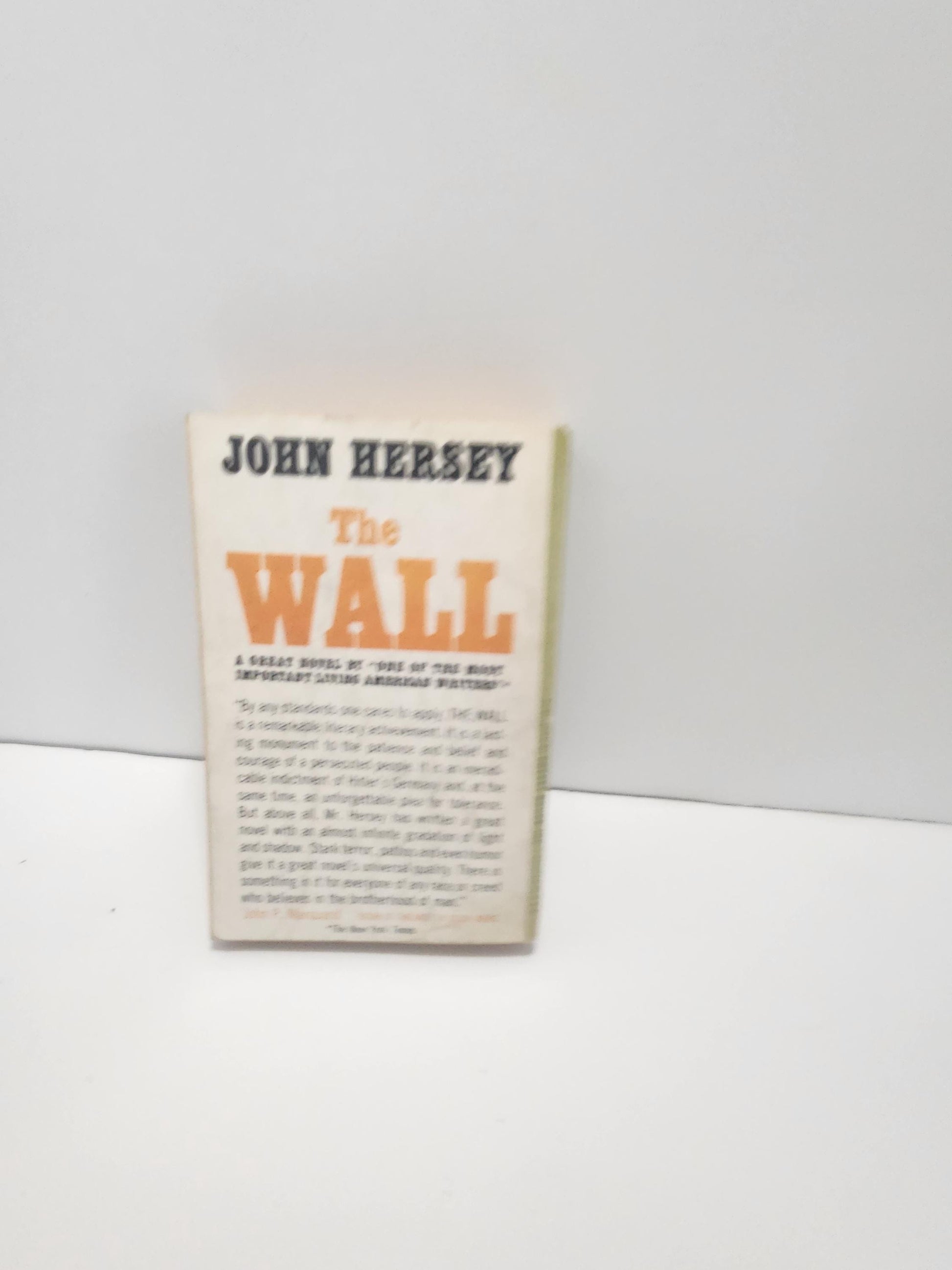 John Hersey 1980's Paperback Books LOT Of 2 - Paperback Books - John Hersey Books - The Wall - A Bell For Adano - Vintage Books - 1980's
