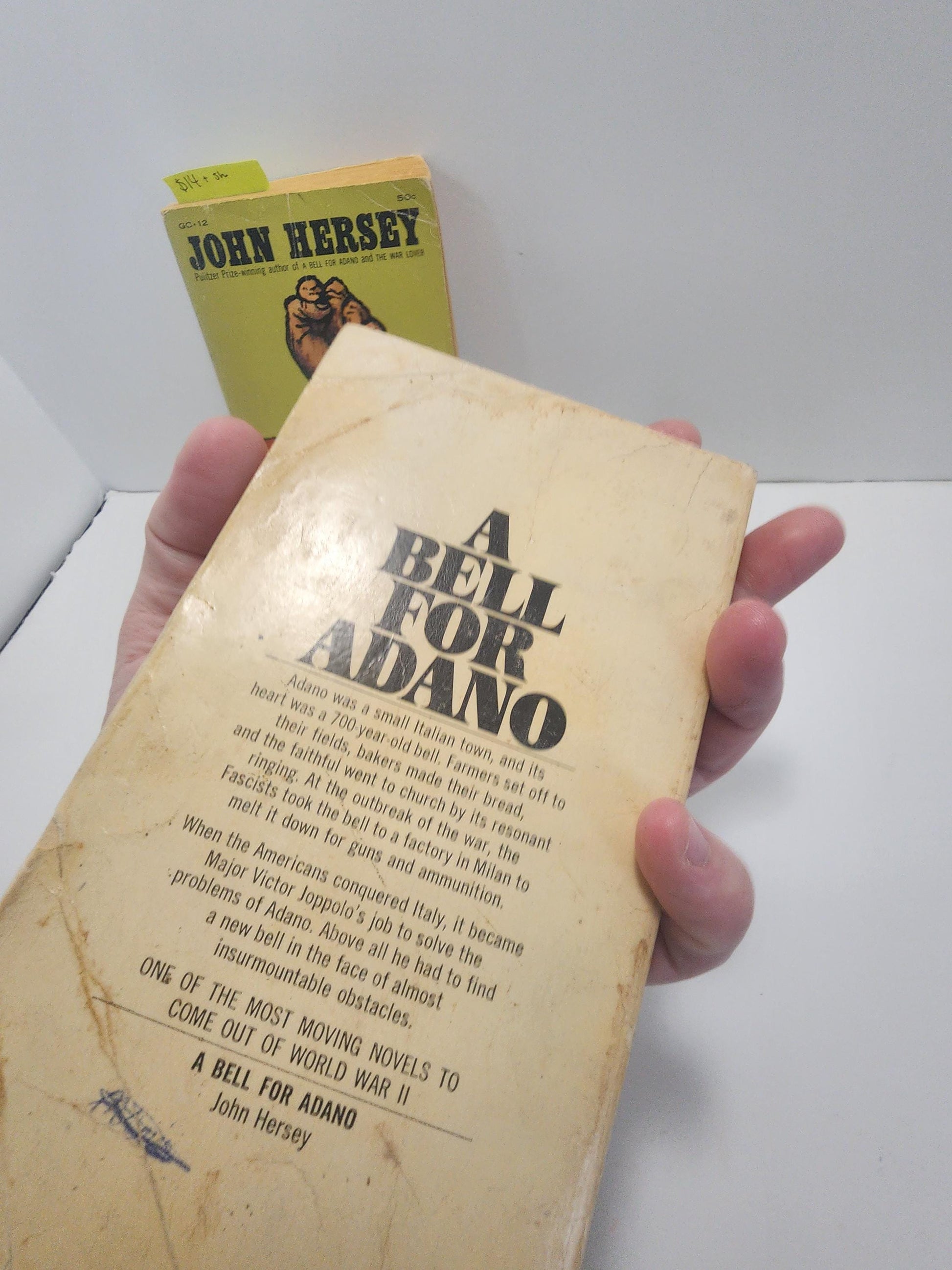 John Hersey 1980's Paperback Books LOT Of 2 - Paperback Books - John Hersey Books - The Wall - A Bell For Adano - Vintage Books - 1980's