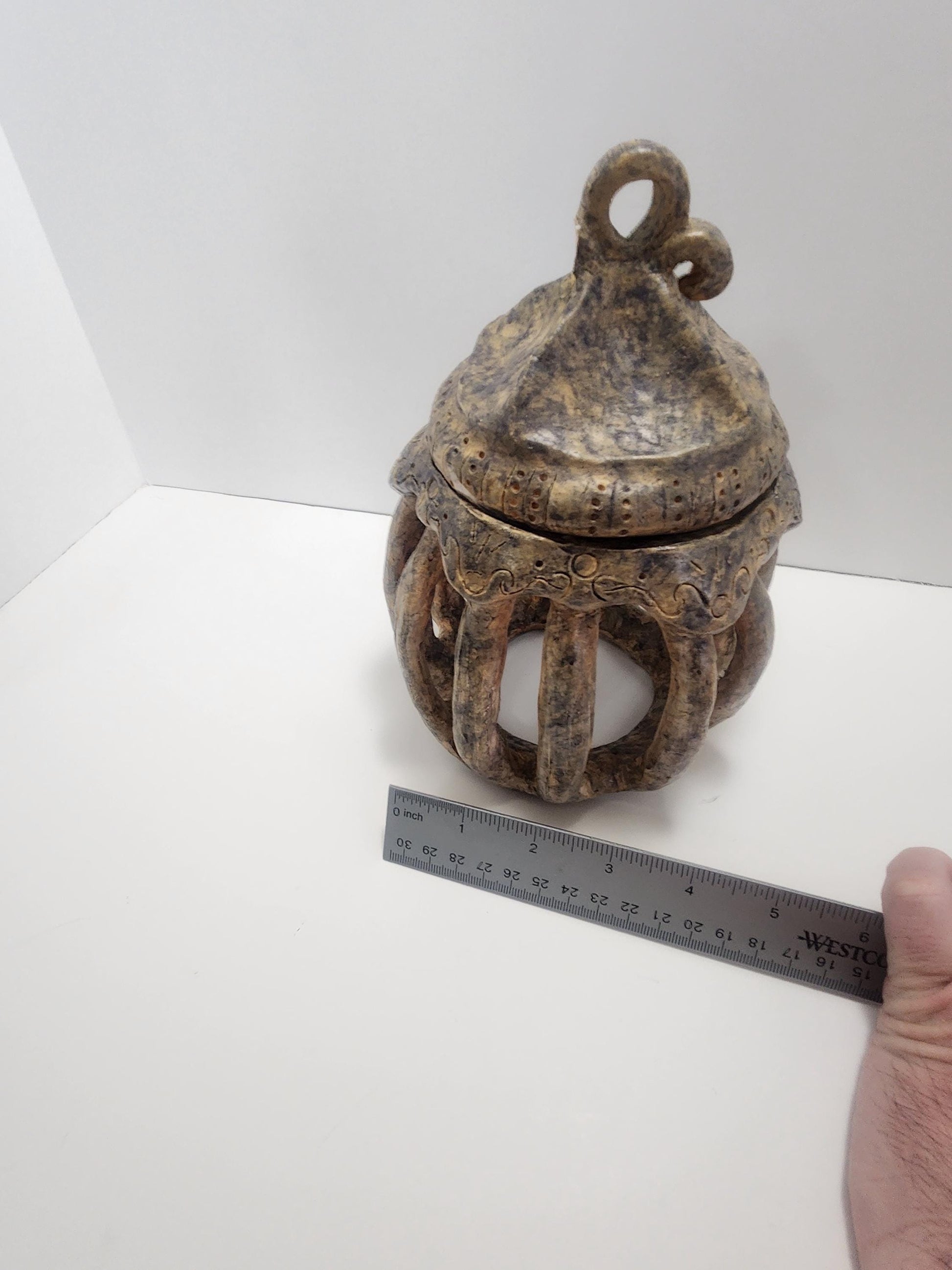 Vintage Handmade Pottery Container Jar Lantern - Lanterns - Handmade - Pottery - Jars - Containers