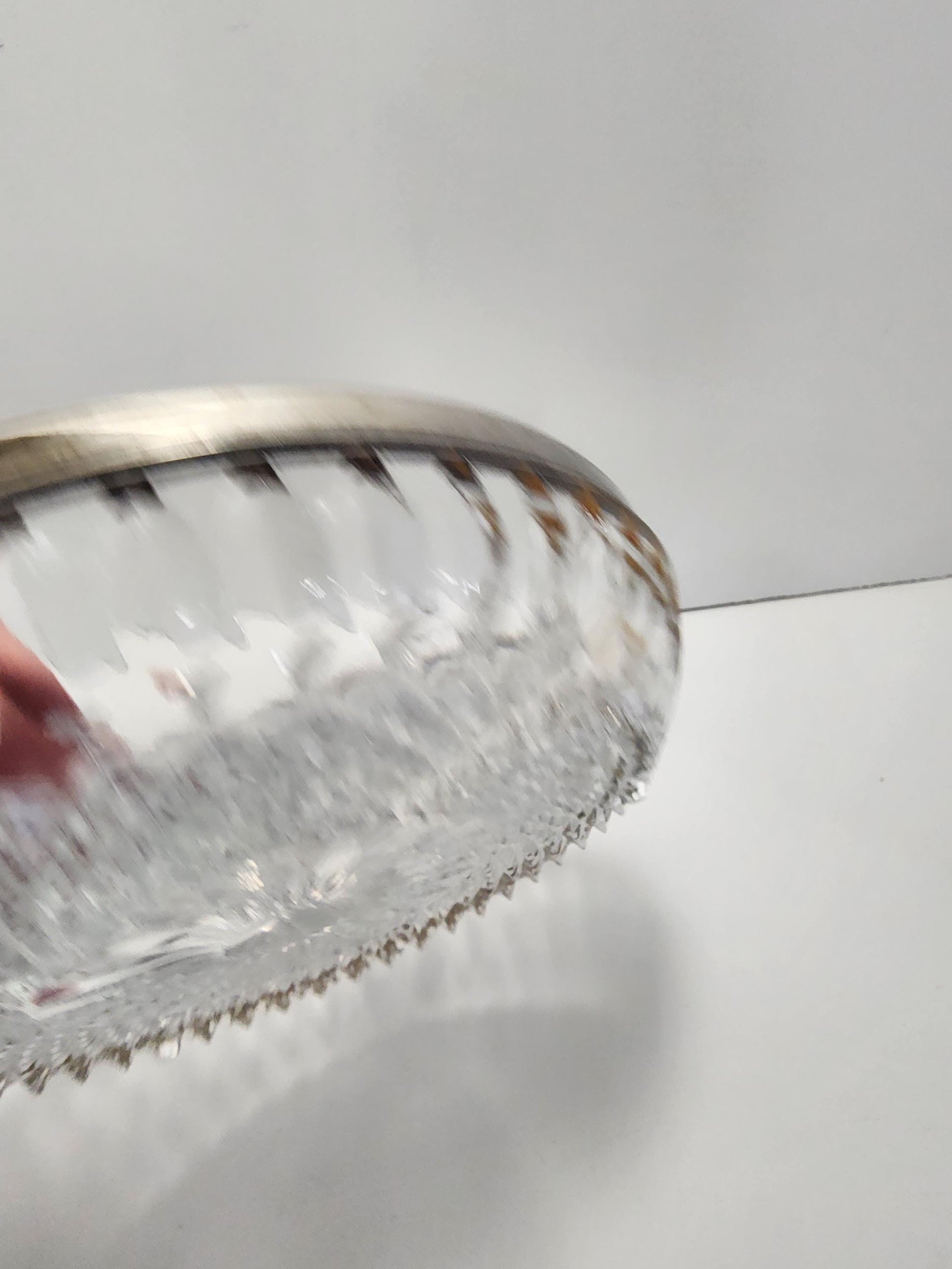 Crystal & Silver Vintage Glass Divided Serving Dish - Dishes - Serving Dish - Glass - Vintage Glass - Serving Tray