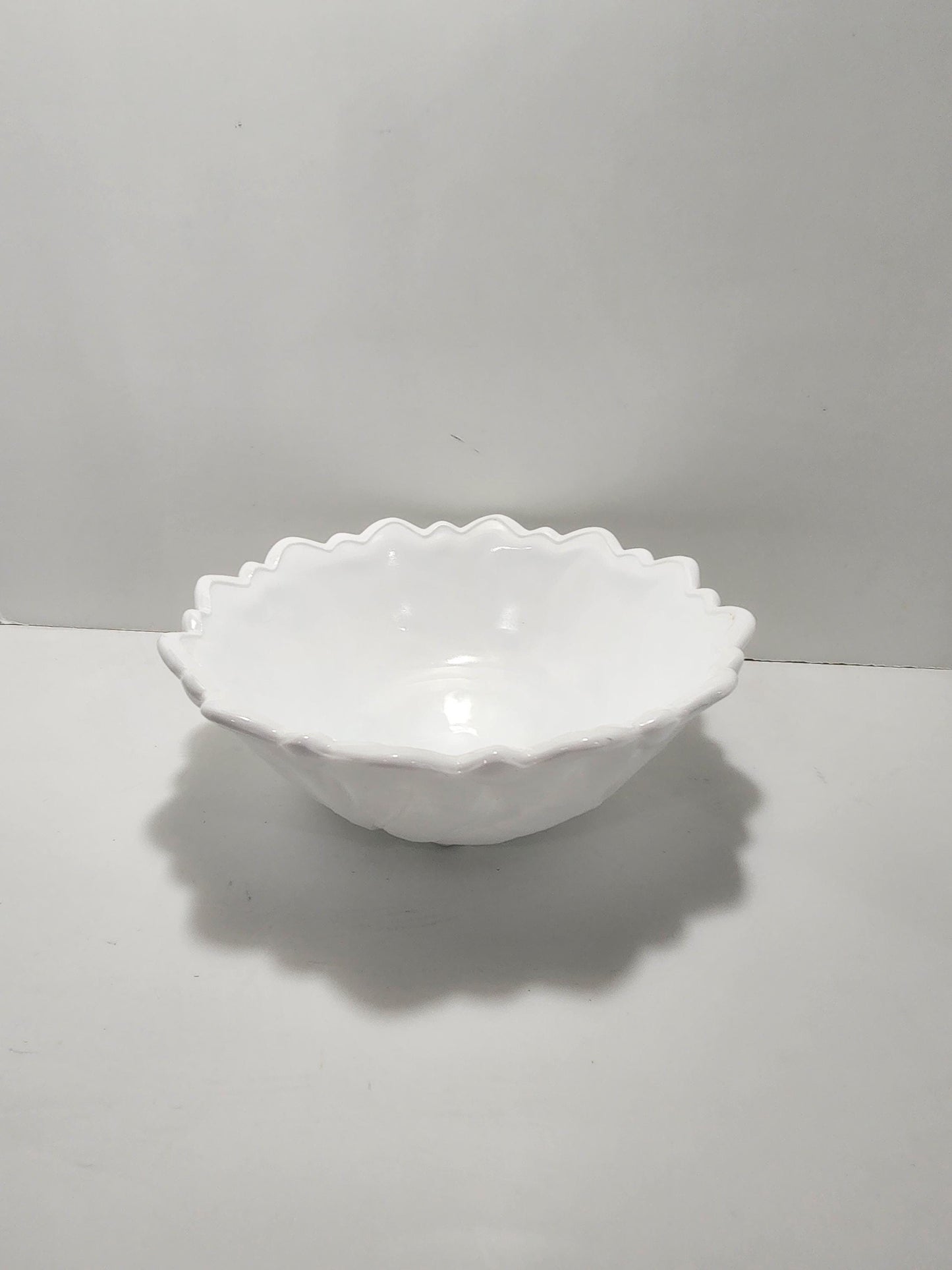 Indiana Glass Vintage Milk Glass Bowl "Wild Rose" Pattern - Milk Glass - Glass - Bowls - Decorative Bowl - Indiana Glass - Wild Rose