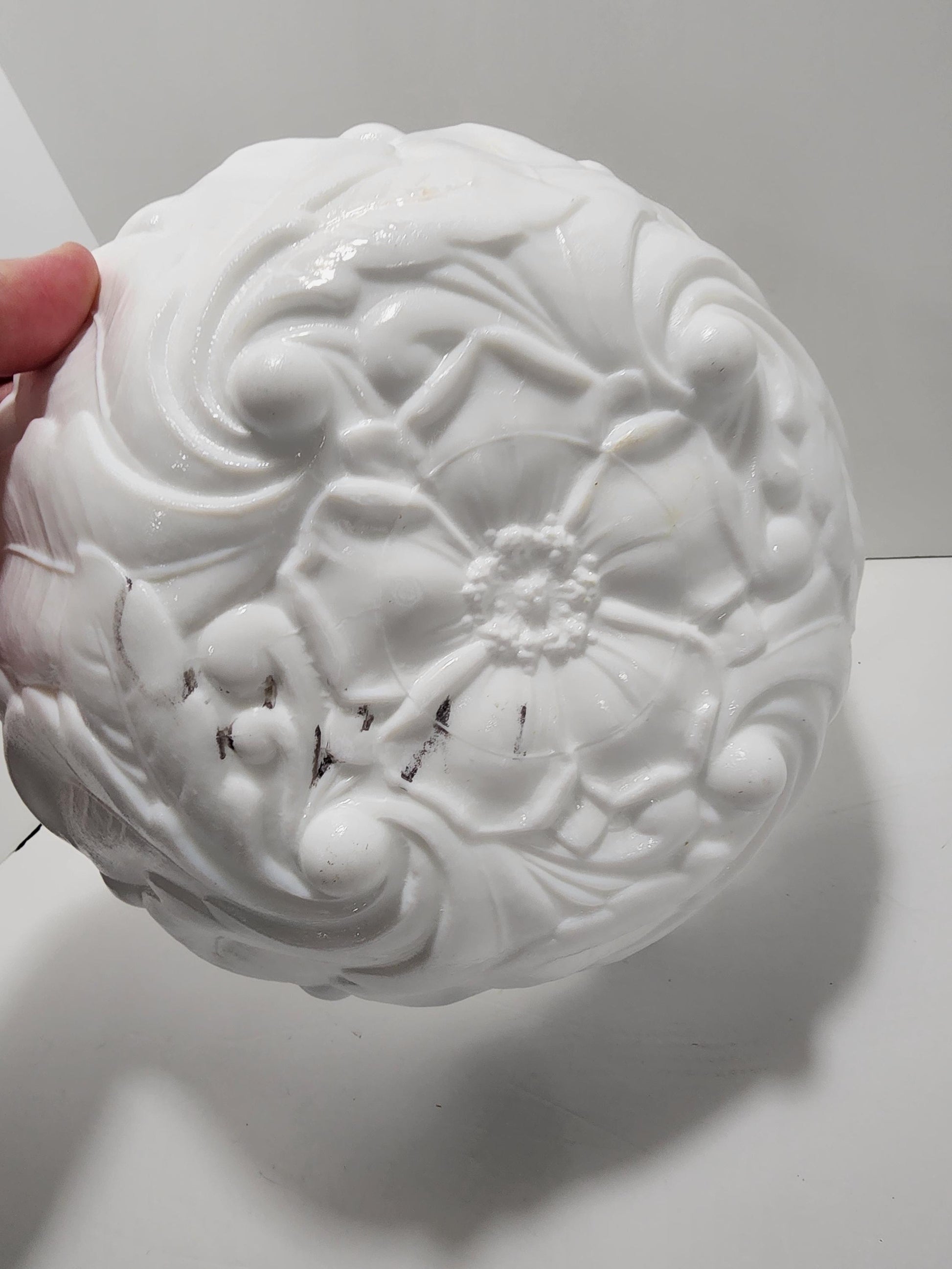 Indiana Glass Vintage Milk Glass Bowl "Wild Rose" Pattern - Milk Glass - Glass - Bowls - Decorative Bowl - Indiana Glass - Wild Rose