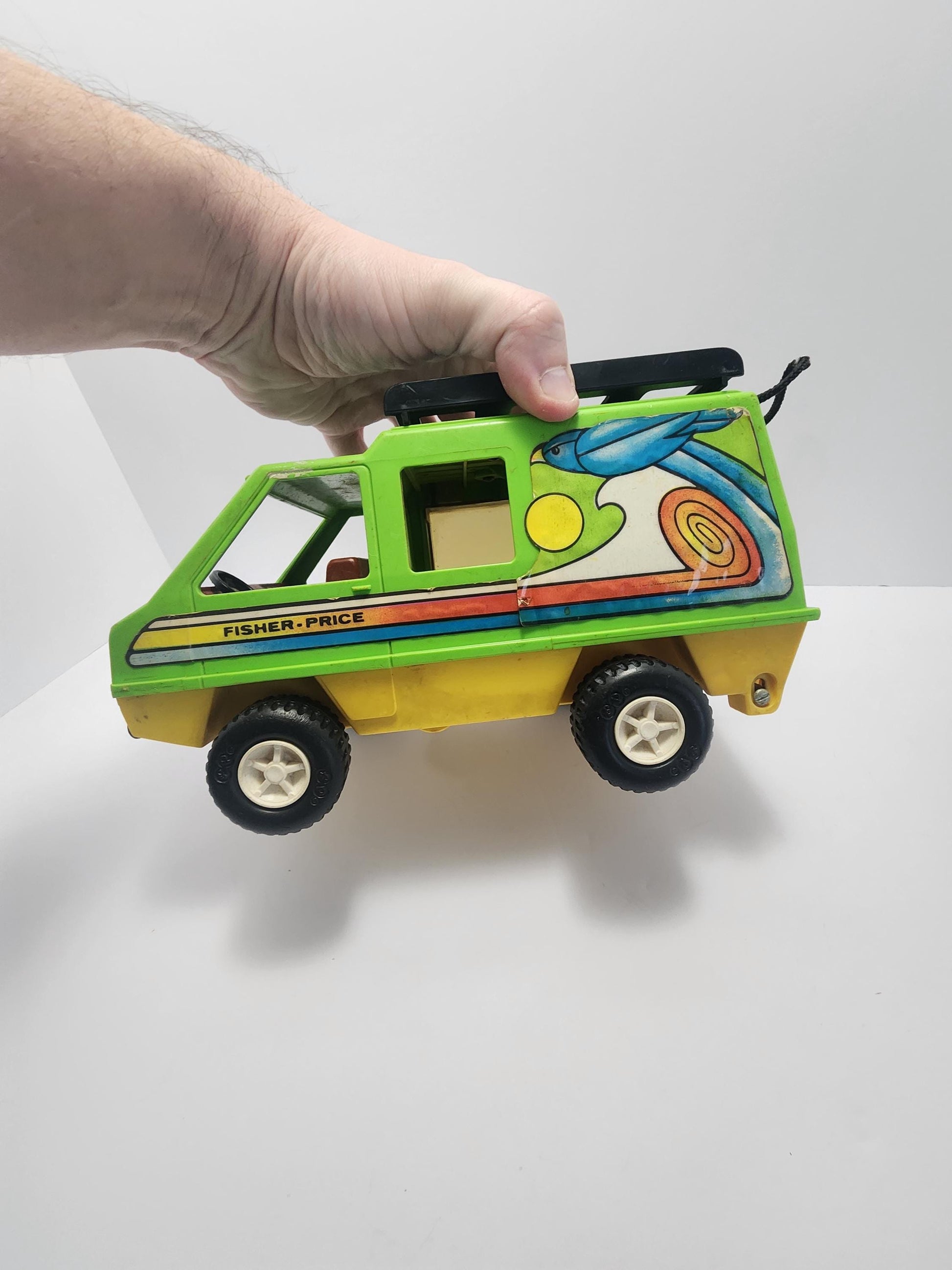 1970's Fisher Price Adventurer People Vintage Surfer Green Beach Van - Van - Surfer - Beach - Fisher Price - Fisher Price Toys - Adventurer