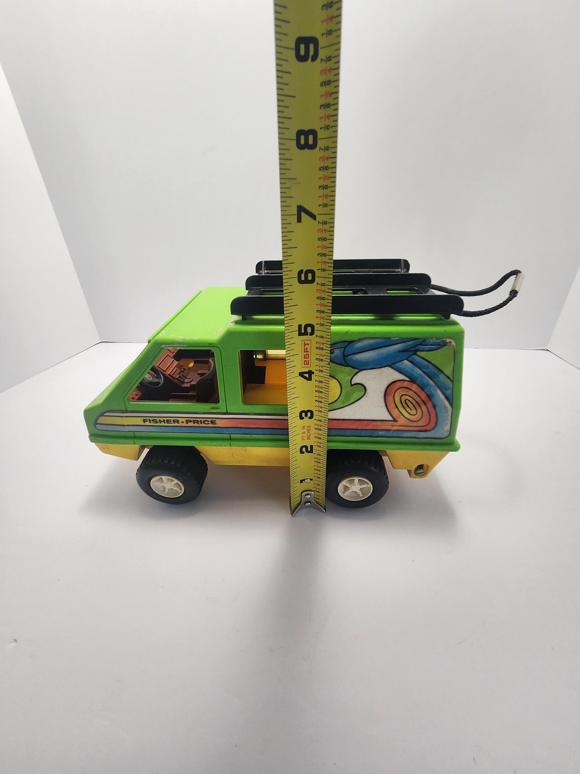 1970's Fisher Price Adventurer People Vintage Surfer Green Beach Van - Van - Surfer - Beach - Fisher Price - Fisher Price Toys - Adventurer