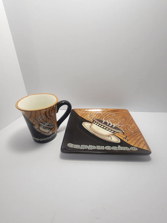 International Plates Cappuccino Plate & Mug SET - Plates - Mugs - Coffee - Coffee Mug - Cappuccino - Breakfast