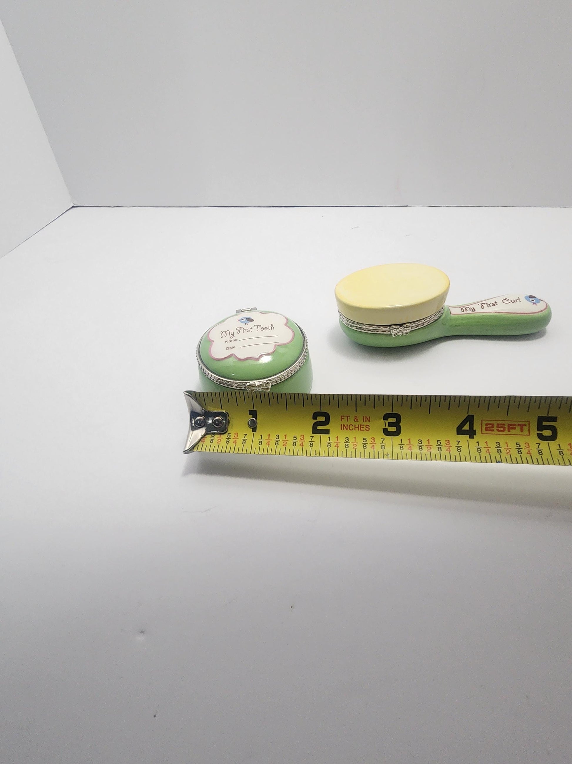 1980's Avon Baby's First Tooth & First Curl Trinket SET Of 2 - Baby's First - First Tooth - Trinket - Trinket Box - Avon - Baby Gifts