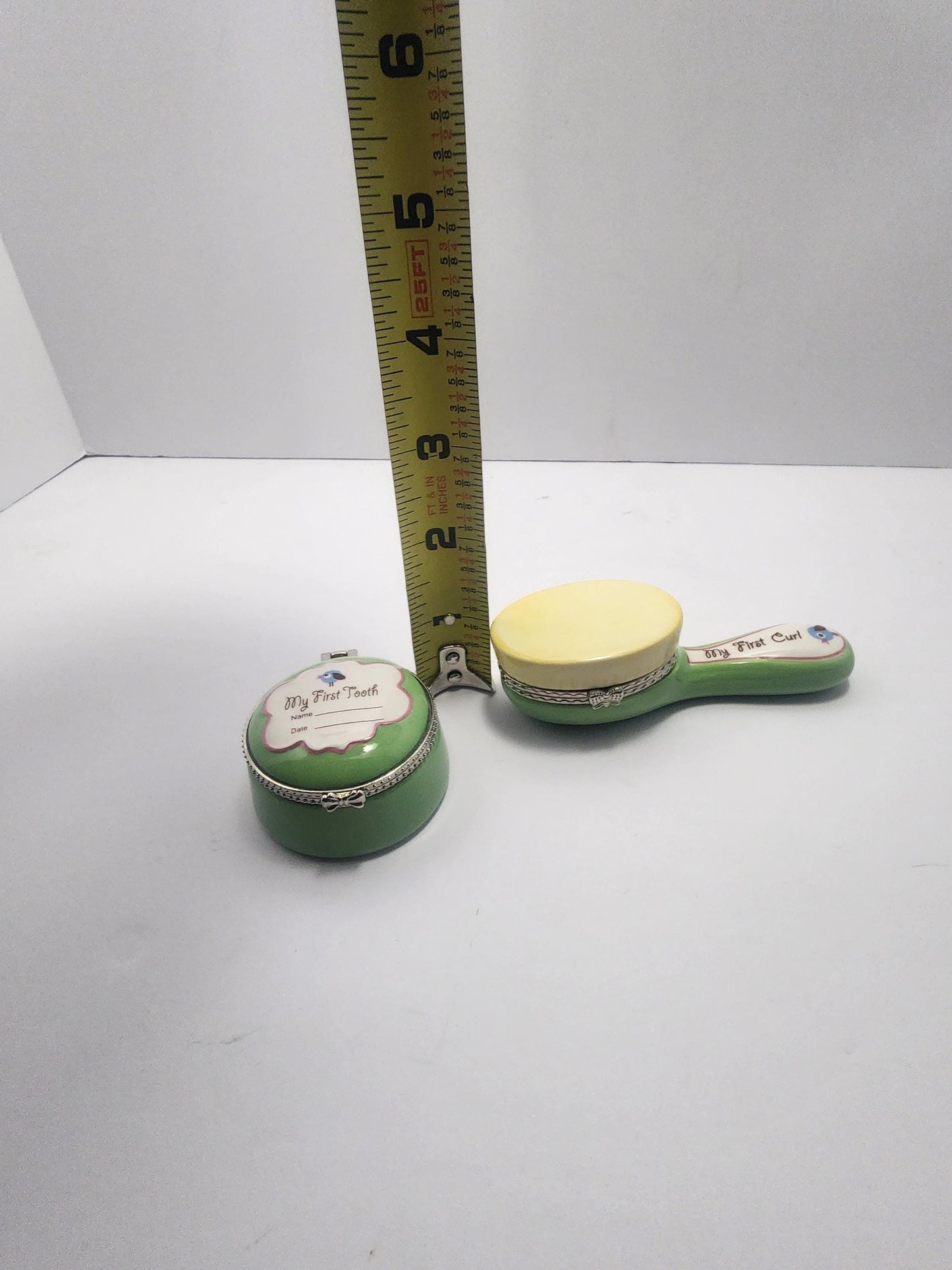 1980's Avon Baby's First Tooth & First Curl Trinket SET Of 2 - Baby's First - First Tooth - Trinket - Trinket Box - Avon - Baby Gifts