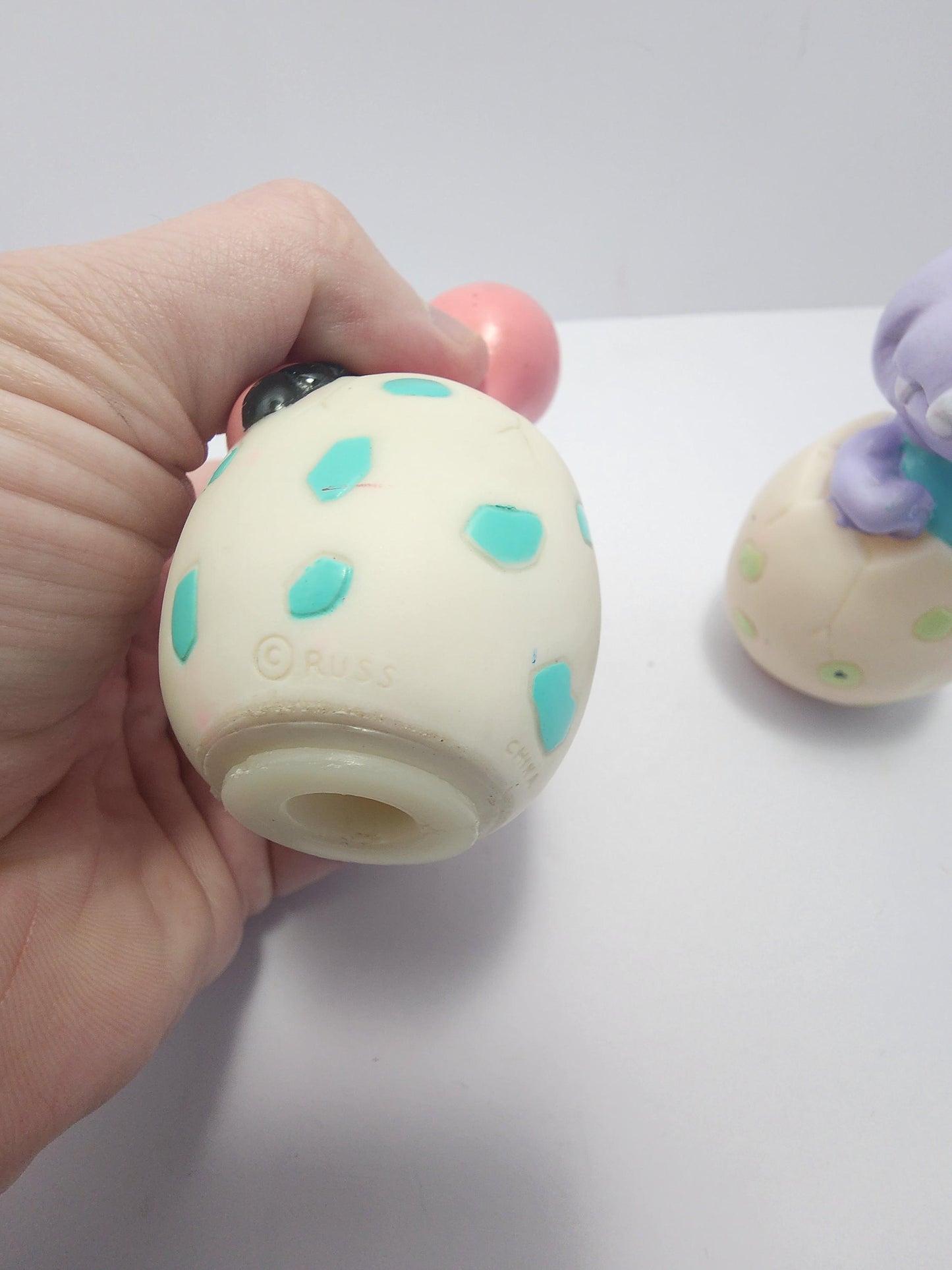 1960's Fisher Price Squeaky Zoo Animals Hatchings Vintage Toys LOT Of 2 - Zoo Animals - Eggs - Hatching- Squeaky Toys - Bath Toys