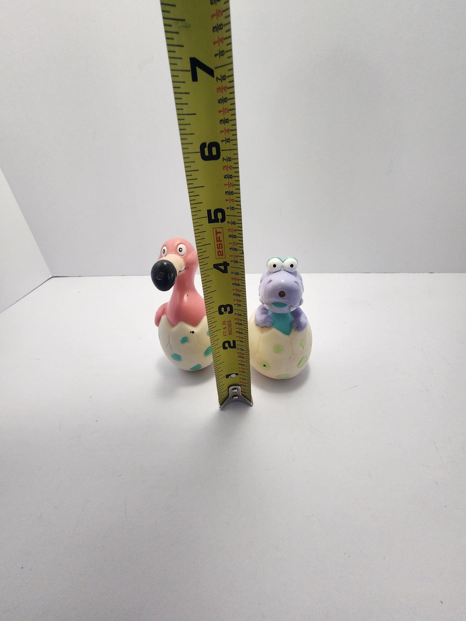 1960's Fisher Price Squeaky Zoo Animals Hatchings Vintage Toys LOT Of 2 - Zoo Animals - Eggs - Hatching- Squeaky Toys - Bath Toys