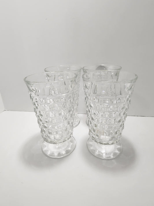 Vintage Indiana Glass Whitehall Iced Tea Glasses SET Of 4 - Tea - Tea Set - Tea Glasses - Glasses - Indiana Glass - Whitehall Glasses