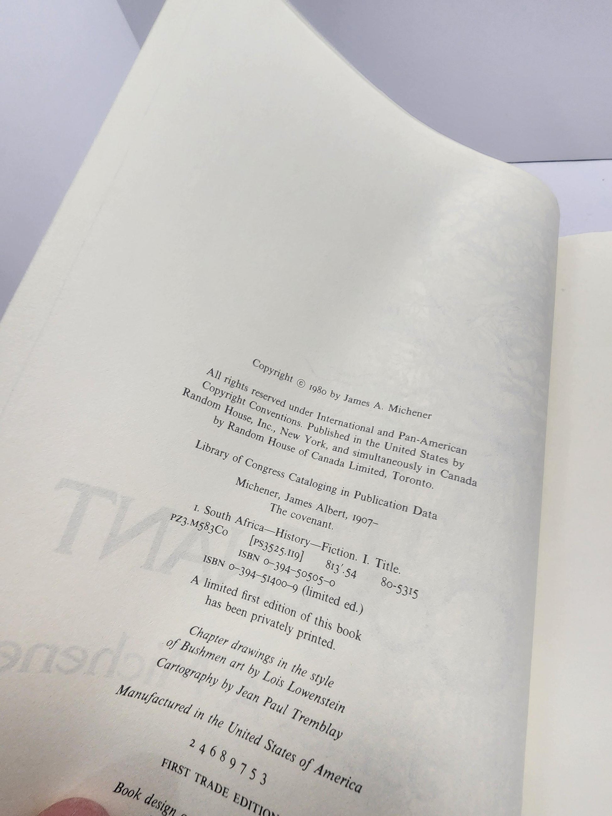 The Covenant Novel Hardcover By James A Michener - Hardcover Books - Novels - The Covenant - James Michener - Movie Books