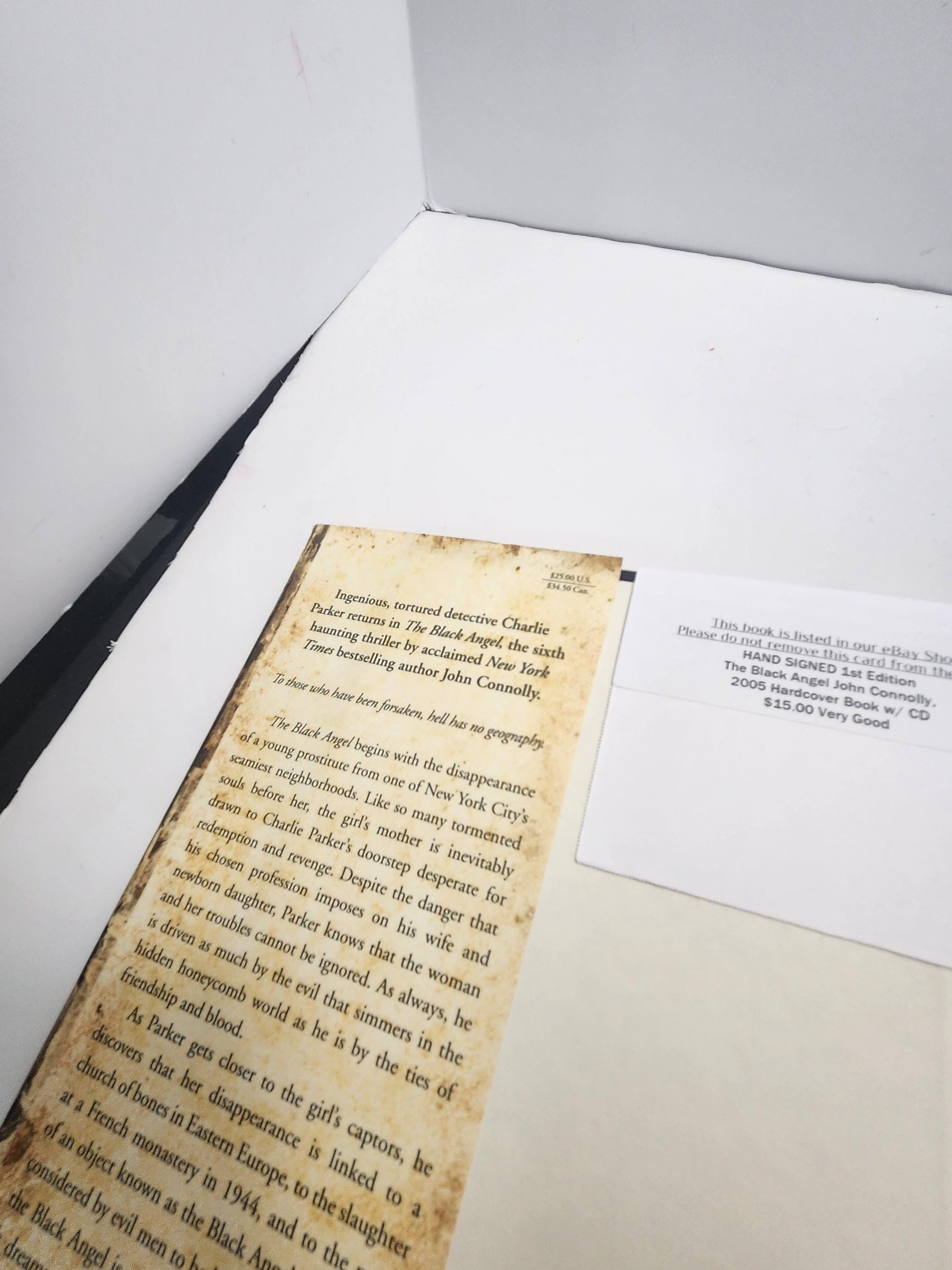 John Connolly The Black Angel Signed 1st Edition Hardcover 2000's Edition - Autographs - 1st Edition Books - The Black Angel - John Connolly