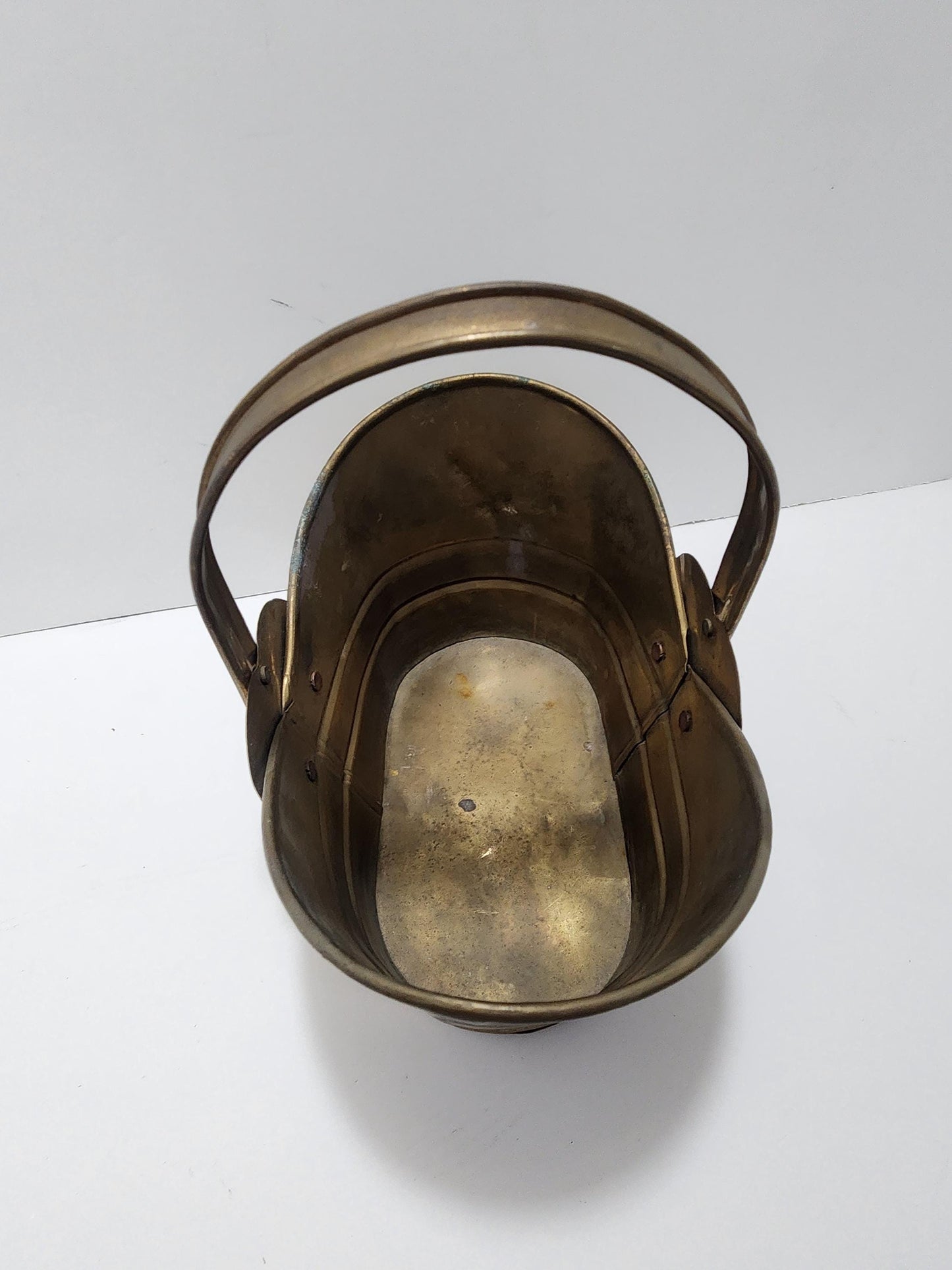 Vintage Brass Basket Bucket Style - Buckets - Brass - Vintage Brass - Brass Basket - Baskets - Vintage Basket - Decor