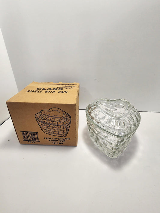 Vintate Glass Candy Dish Trinket Glass With Orginal Box - Glass - Vintage Glass - Bowls - Decorative Dish - Candy Dish - Trinket Box