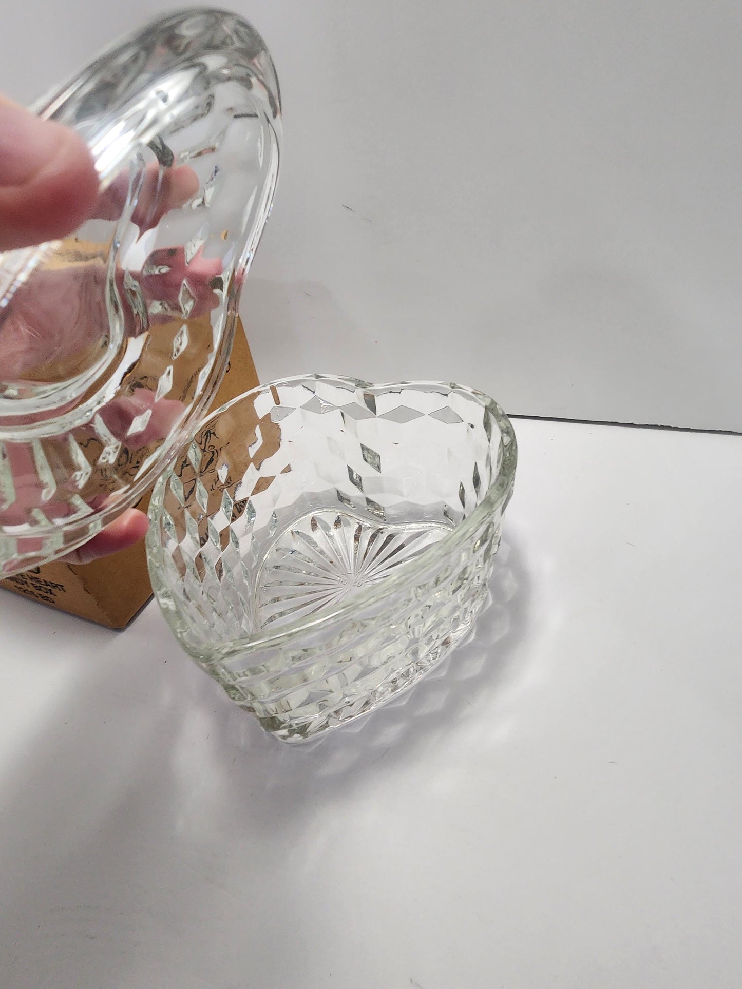 Vintate Glass Candy Dish Trinket Glass With Orginal Box - Glass - Vintage Glass - Bowls - Decorative Dish - Candy Dish - Trinket Box