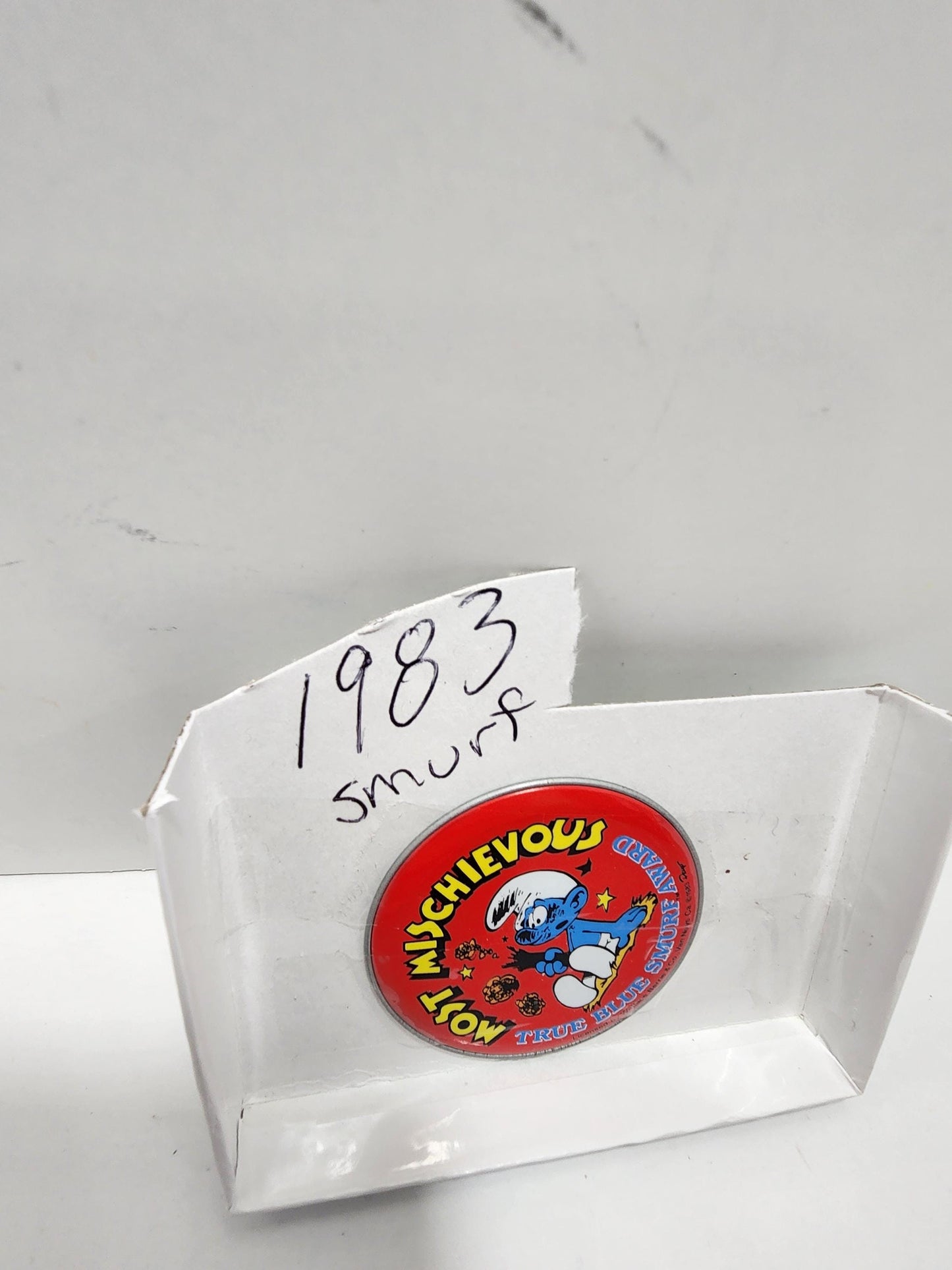 1983 Smurfs Most Mischievous Vintage Button Pin - Pins - Pin Button - Smurfs - Collectable Pin - 1980's - Smurfs Gifts