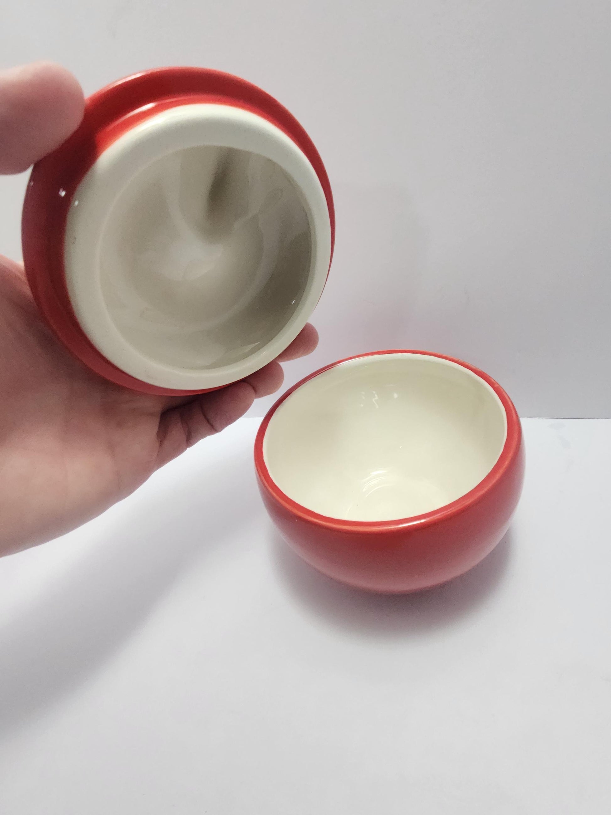 1980's Vintage Ceramic Apple Jar - Jars - Kitchen - Containers - Canisters - Apples - Apple Decor - Gifts For Teacher's - Apple Jar