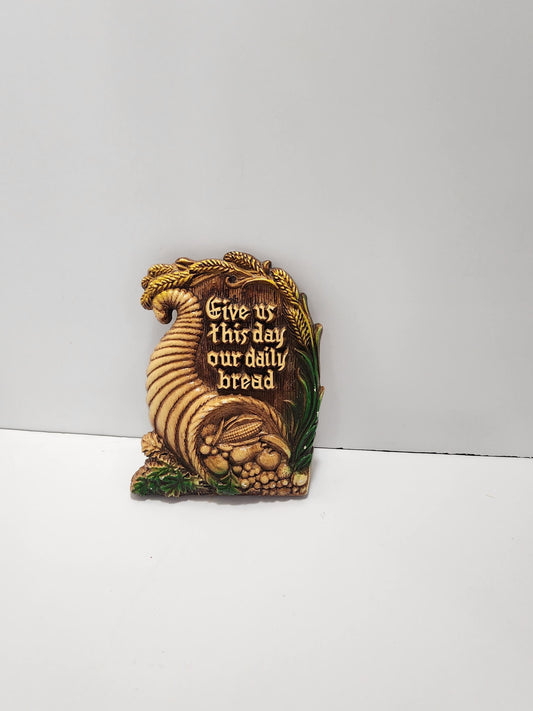 1960's Wall Plaque "Give Us This Day Our Daily Bread" - Wall Decor - Religion - Religious Gifts - Religious Decor - Daily Bread - Church