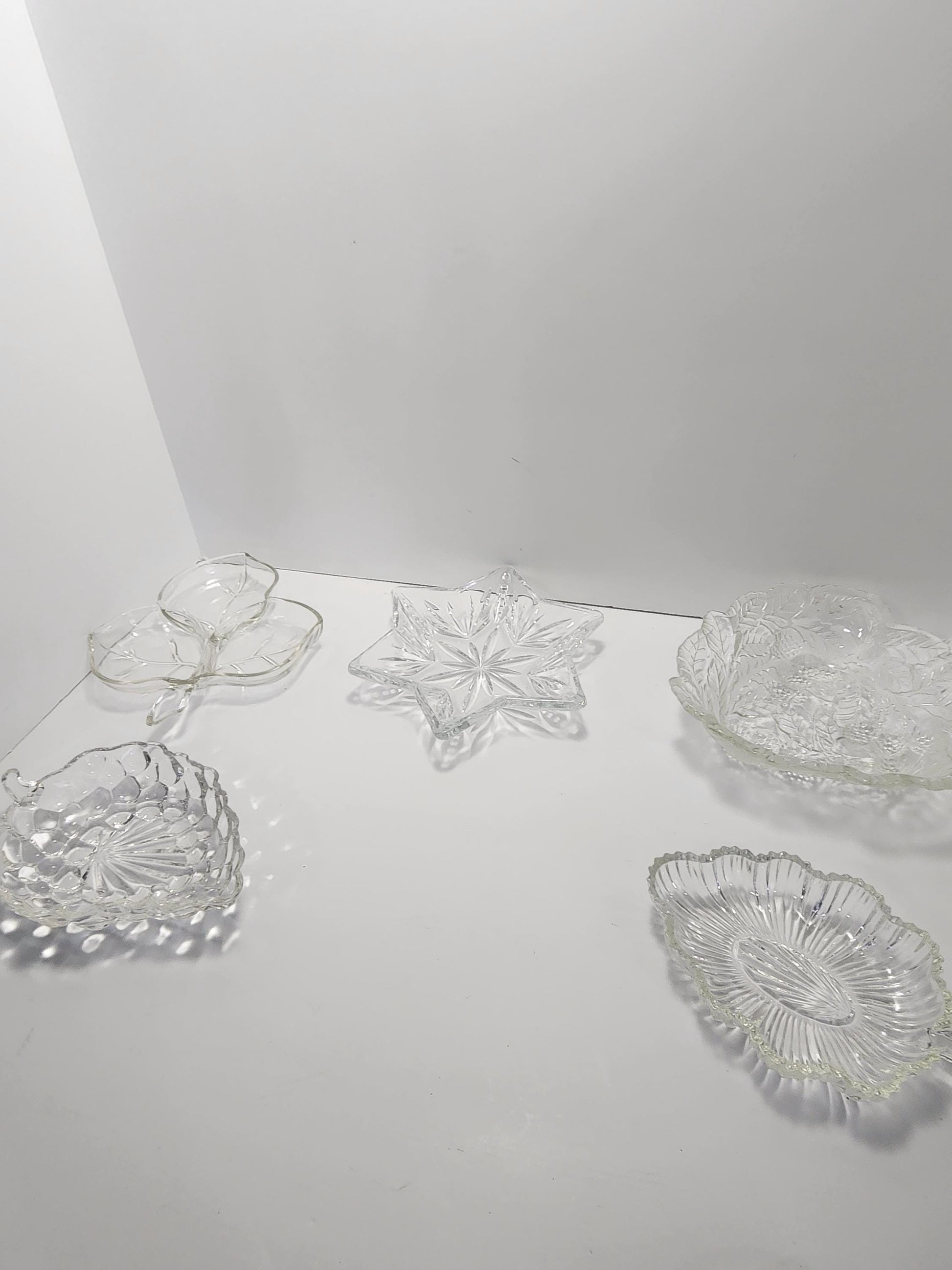 Vintage Shaped Serving Dishes - Bowls - Dishes - Serving Tray - Candy Dish - Grapes - Stars - Vintage Glass - Kitchen