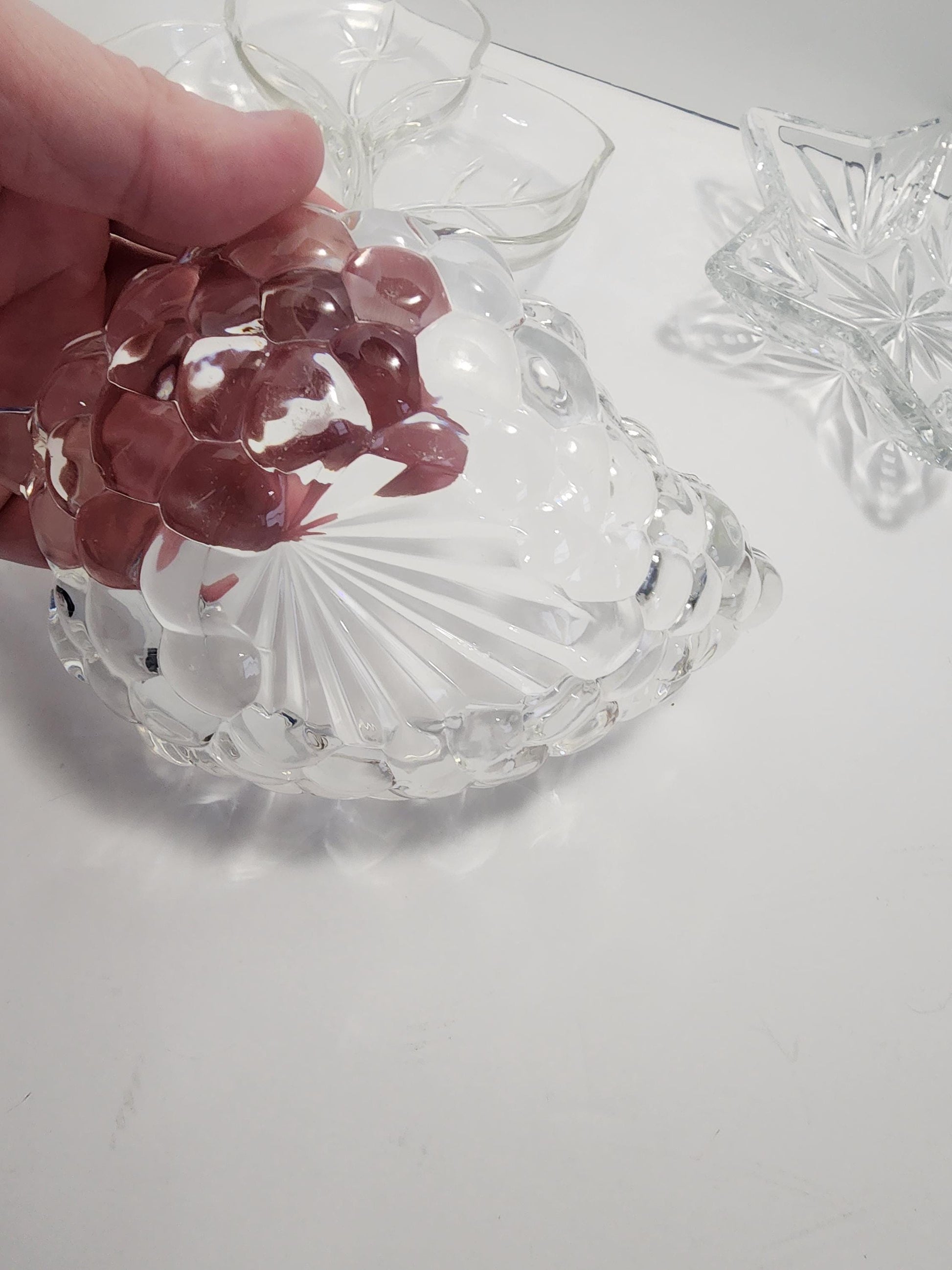Vintage Shaped Serving Dishes - Bowls - Dishes - Serving Tray - Candy Dish - Grapes - Stars - Vintage Glass - Kitchen
