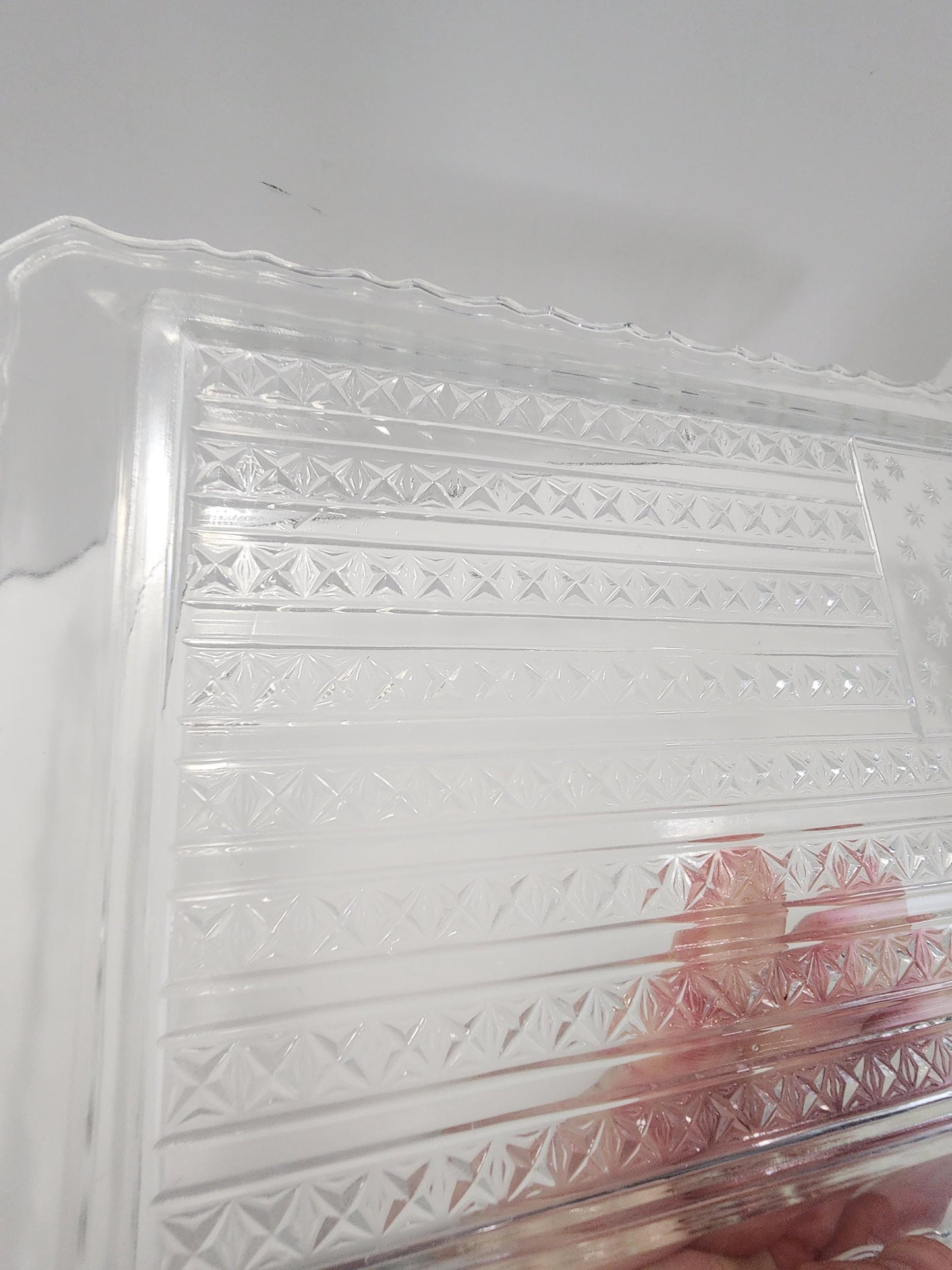 Vintage Colonial American Flag Glass Mold Serving Dish - American - American Flag - Glass - RARE - Colonial - Dish - Serving Tray