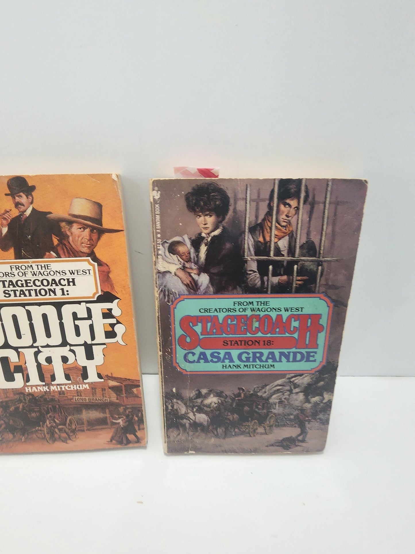 Stagecoach Station Vintage Book Series LOT Of 2 - Hank Mitchum - Hank Mitchhum Books - Westerns - Western Books - Paperback Books