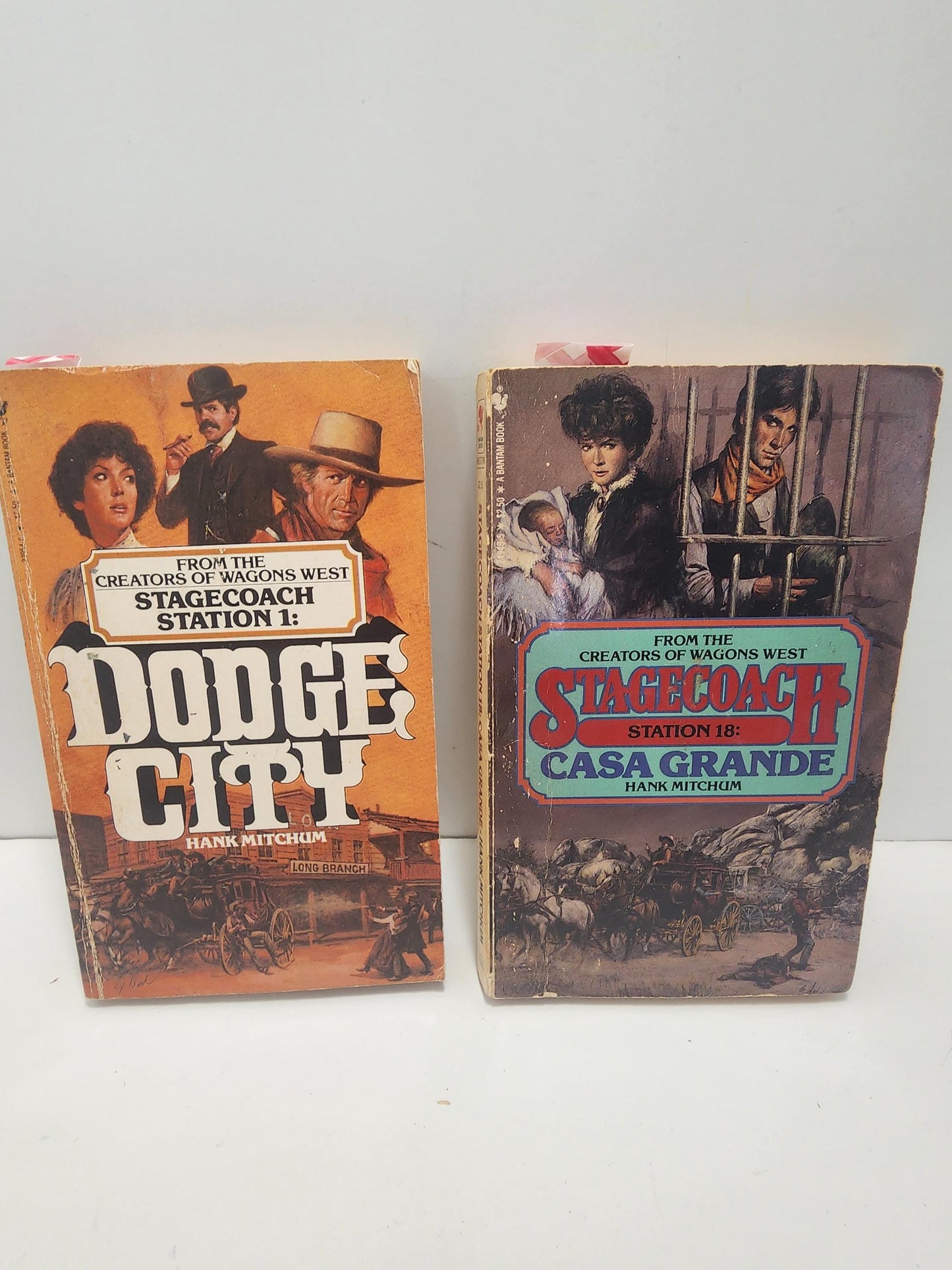 Stagecoach Station Vintage Book Series LOT Of 2 - Hank Mitchum - Hank Mitchhum Books - Westerns - Western Books - Paperback Books