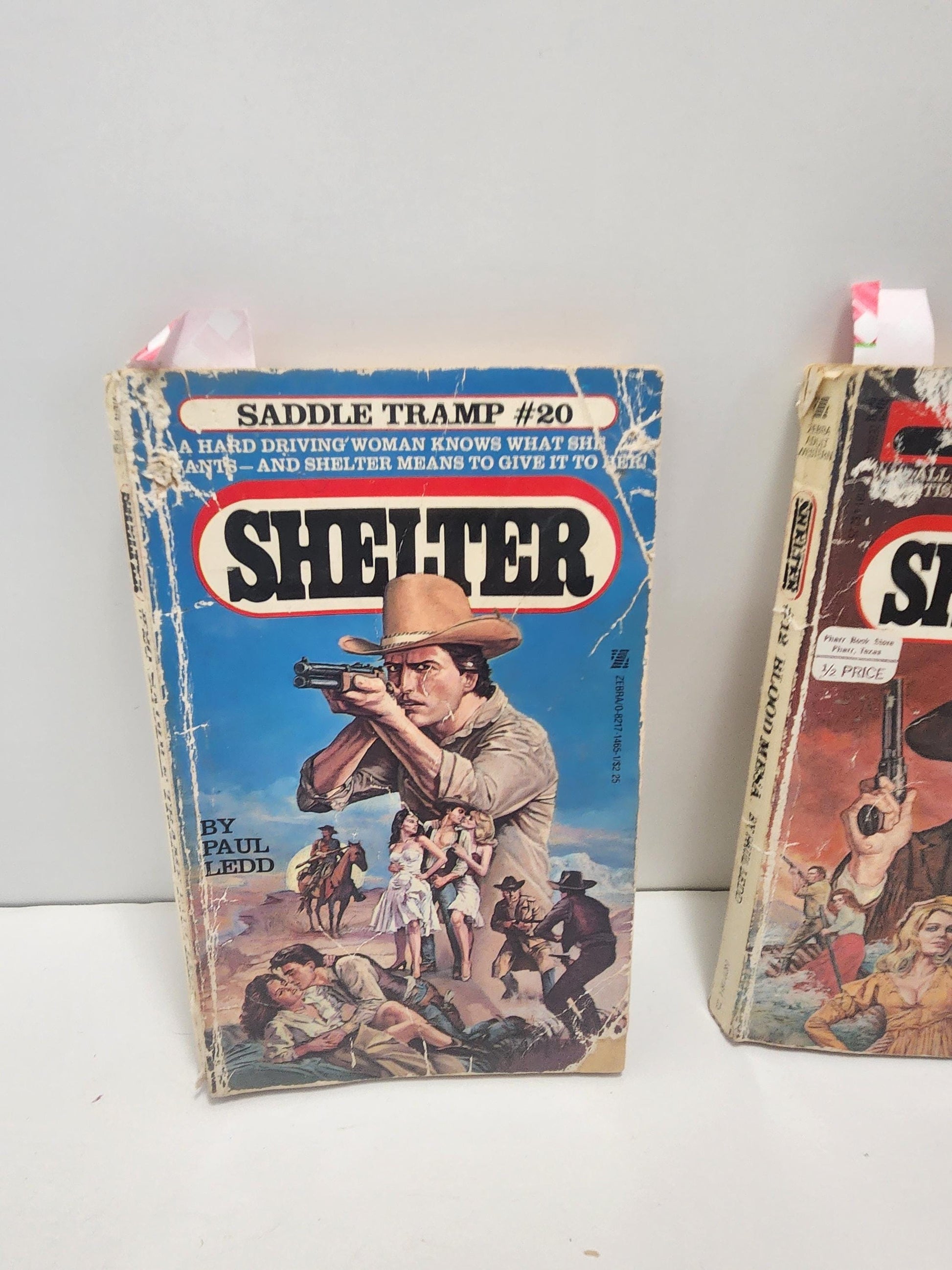 Shelter Western Book Series 1984 By Paul Ledd LOT Of 2 - Paul Ledd - Paul Ledd Books - Westerns - Cowboys - Western Books - 1980's - Book Se