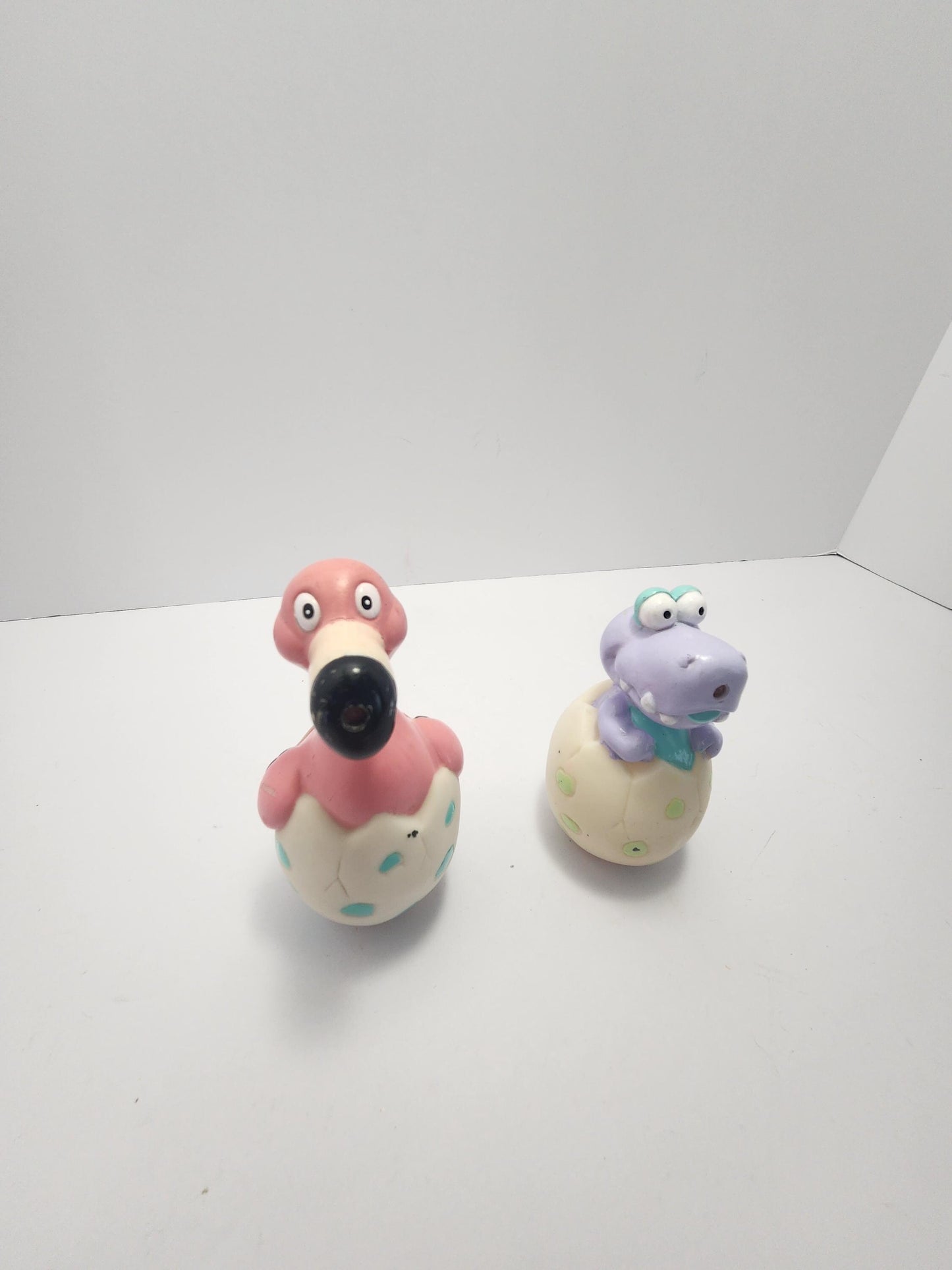 1960's Fisher Price Squeaky Zoo Animals Hatchings Vintage Toys LOT Of 2 - Zoo Animals - Eggs - Hatching- Squeaky Toys - Bath Toys