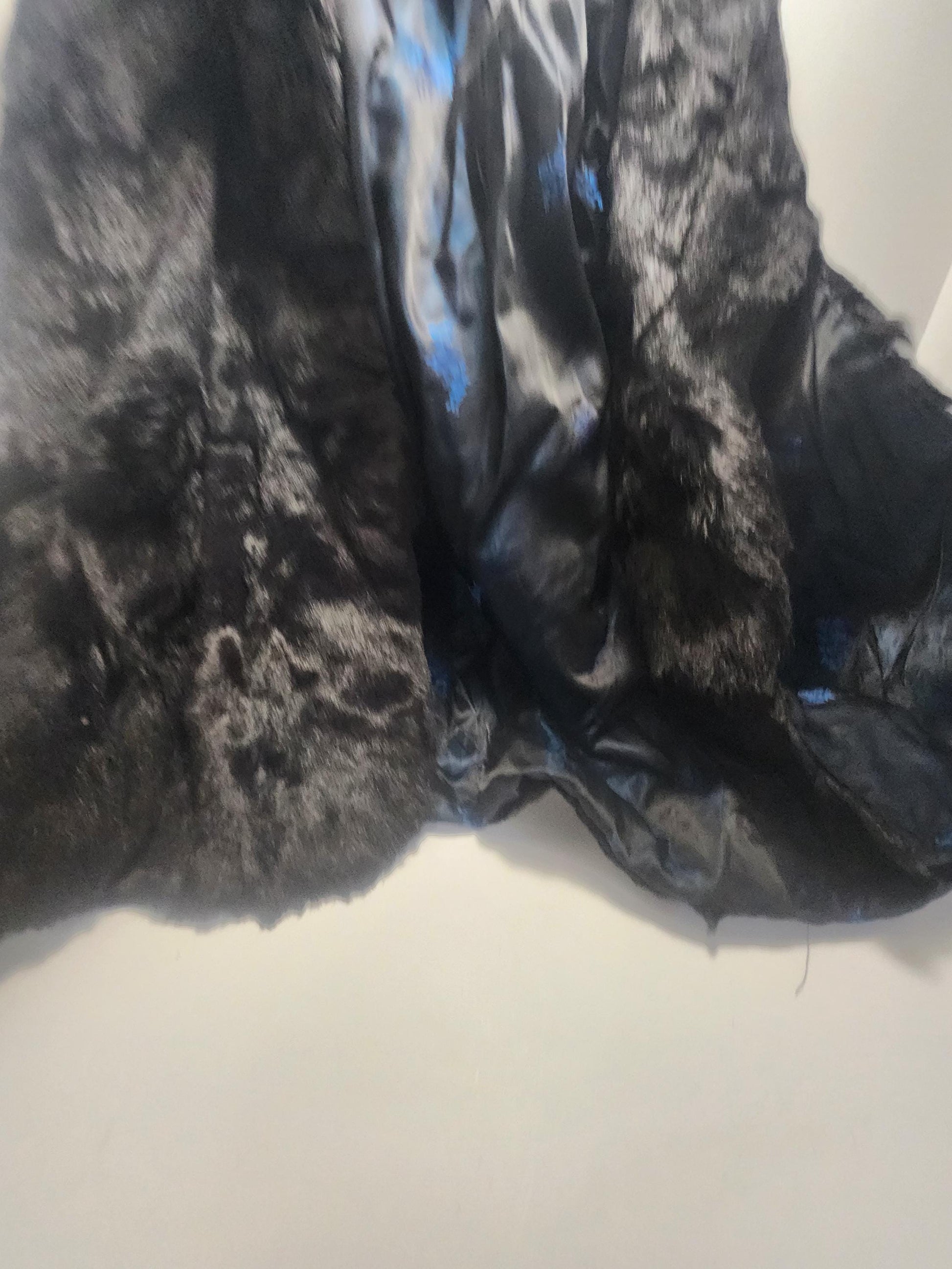 Vintage Sergio Valente Black Rabbit Fur Jacket With A Black Satin Lining - Sergio - Sergio Jacket - Rabbit Fur - Fur - Fur Jacket - Black