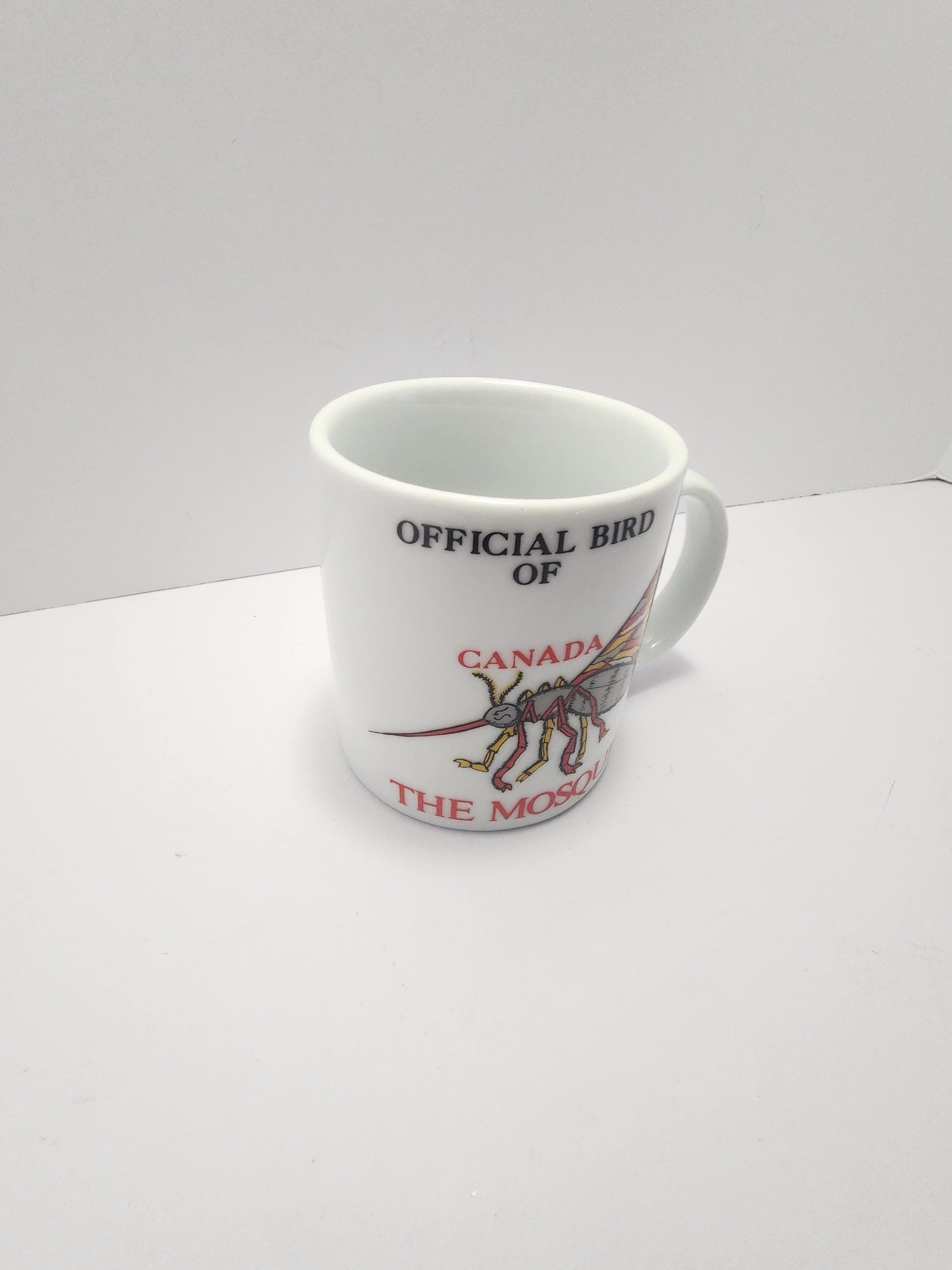 Mosquitoes "The Offical Bird Of Canada" Coffee Mug 1990's - Vintage Mugs - Mugs - Coffee - Gift Mugs - Canada - Mosquitoes - Birds - Gifts