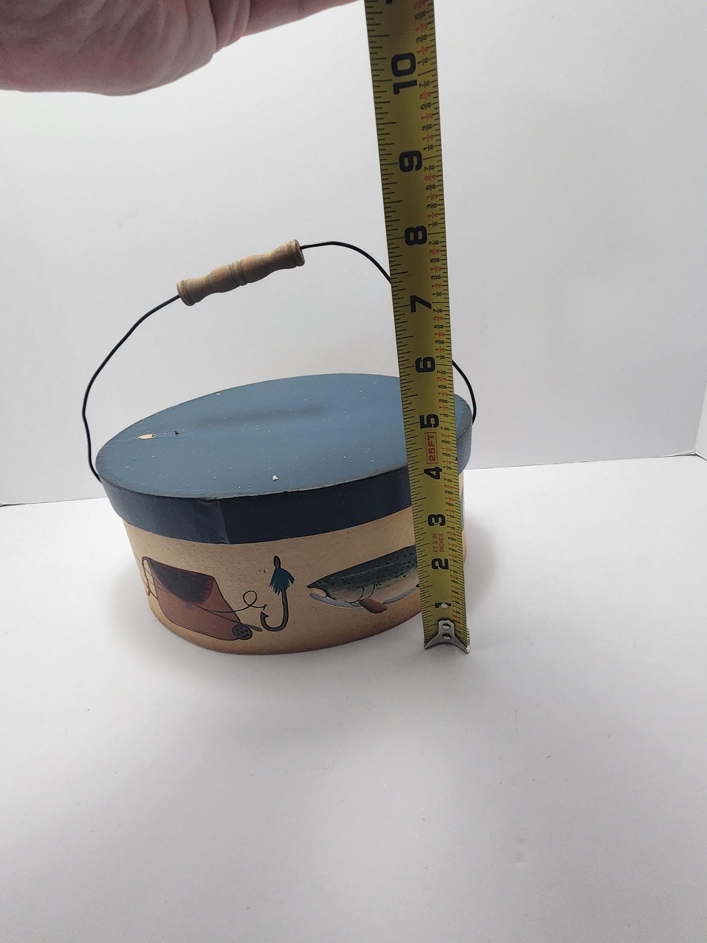 Vintage Moutain Trout Fishing Little Basket - Tacklebox - Fish - Fishing - Fish Decor - Mountains - Streams - Trout - Trout Fishing