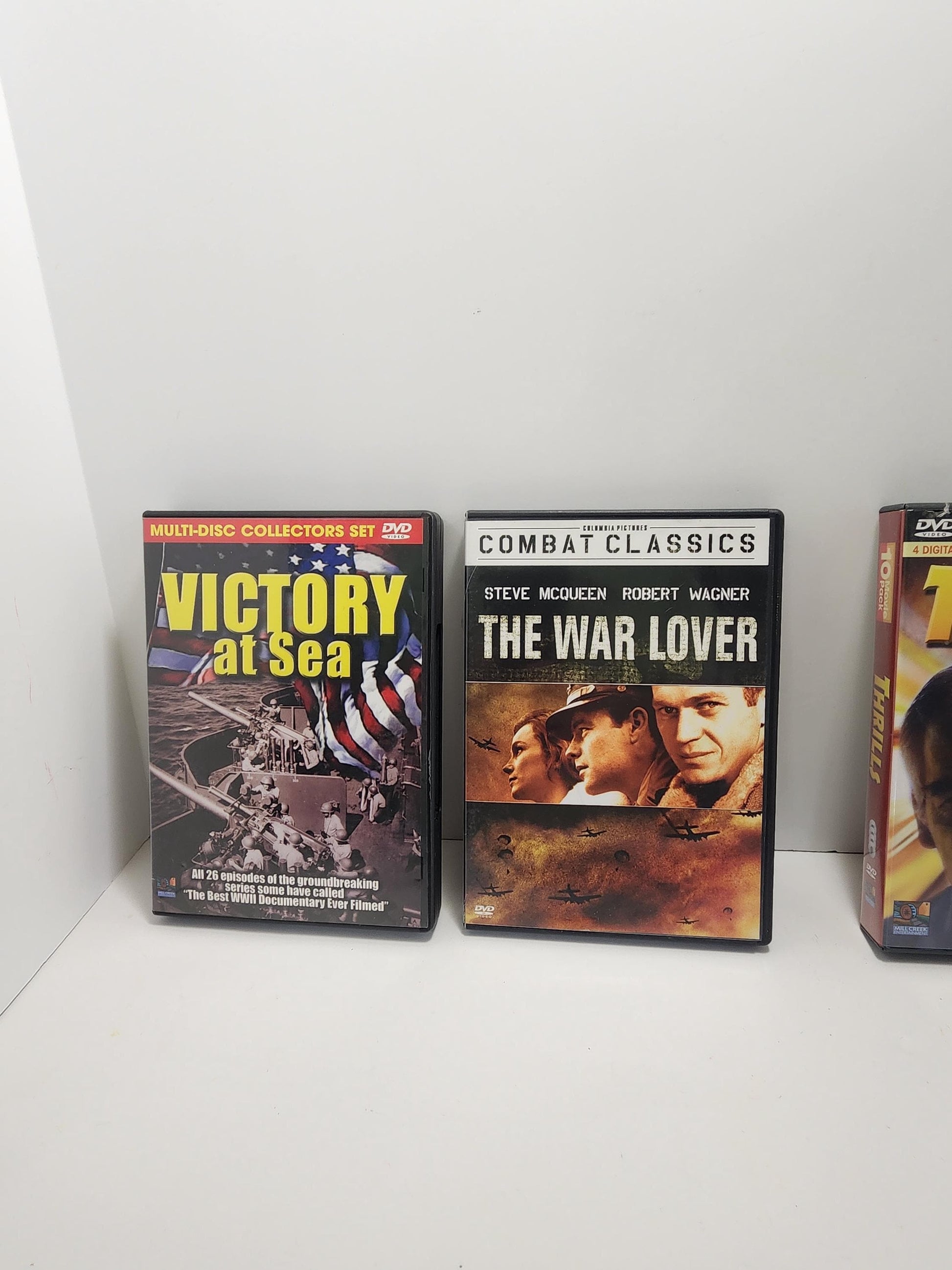 Vintage War DVD Movies LOT Of 2 - War - Movies - Dvds - Army - Army Movies - War Movies - Victory At Sea - The War Lover - Combat Classics