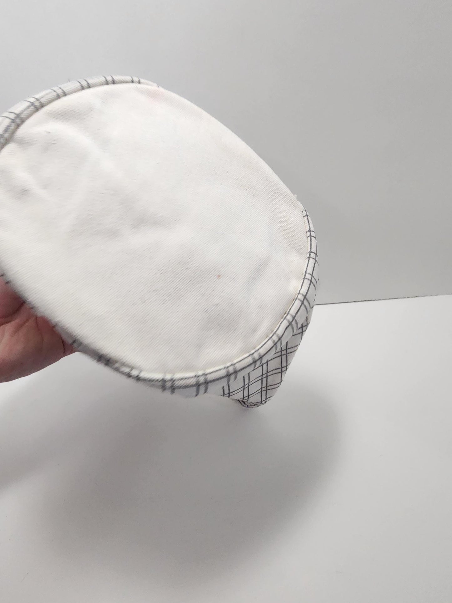 Canvas Tote With White & Black Grid Pattern - Canvas - Totes - Canvas Tote - Bag - Storage