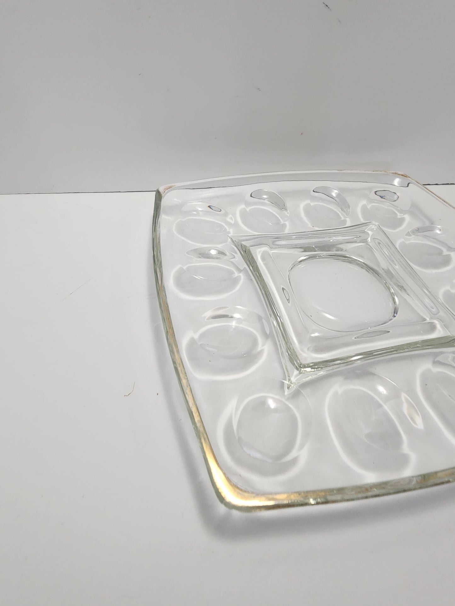 1980's Glass Egg Tray Serving Platter - Platters - Serving Tray - Serving Platters - Eggs - Egg Tray - Vintage Glass - Egg Serving Tray