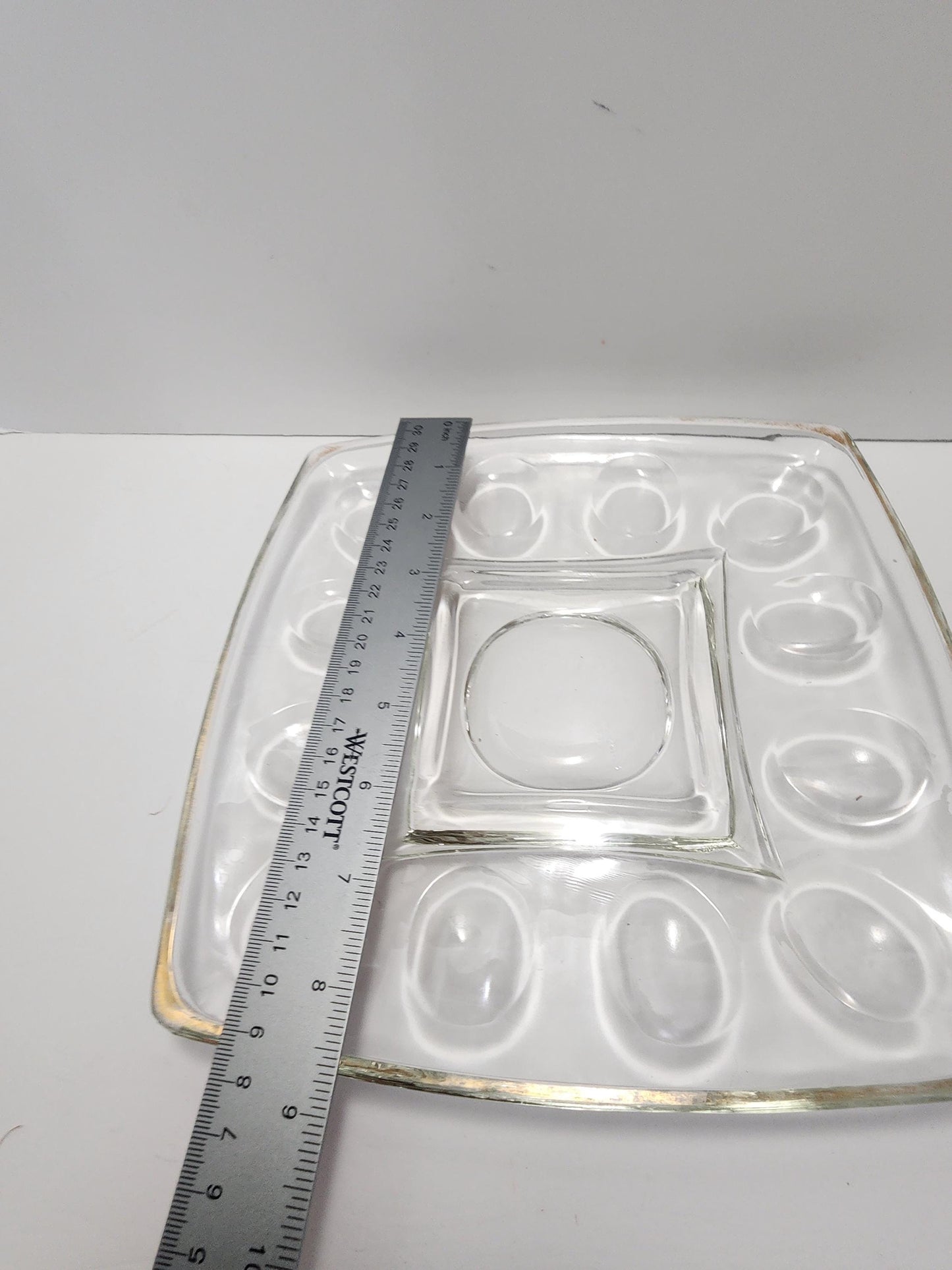 1980's Glass Egg Tray Serving Platter - Platters - Serving Tray - Serving Platters - Eggs - Egg Tray - Vintage Glass - Egg Serving Tray